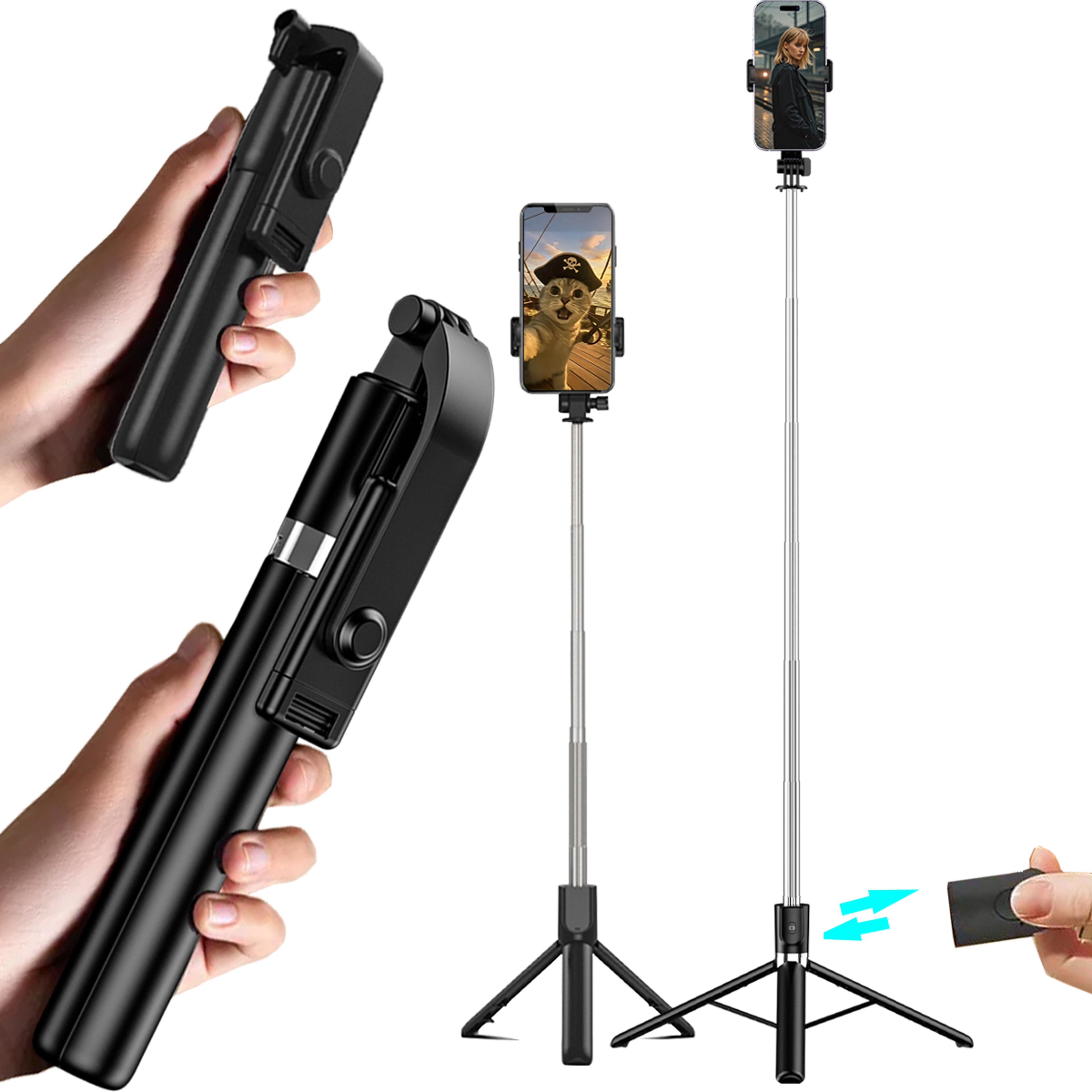 telescopic bluetooth selfie stick with remote for smartphones