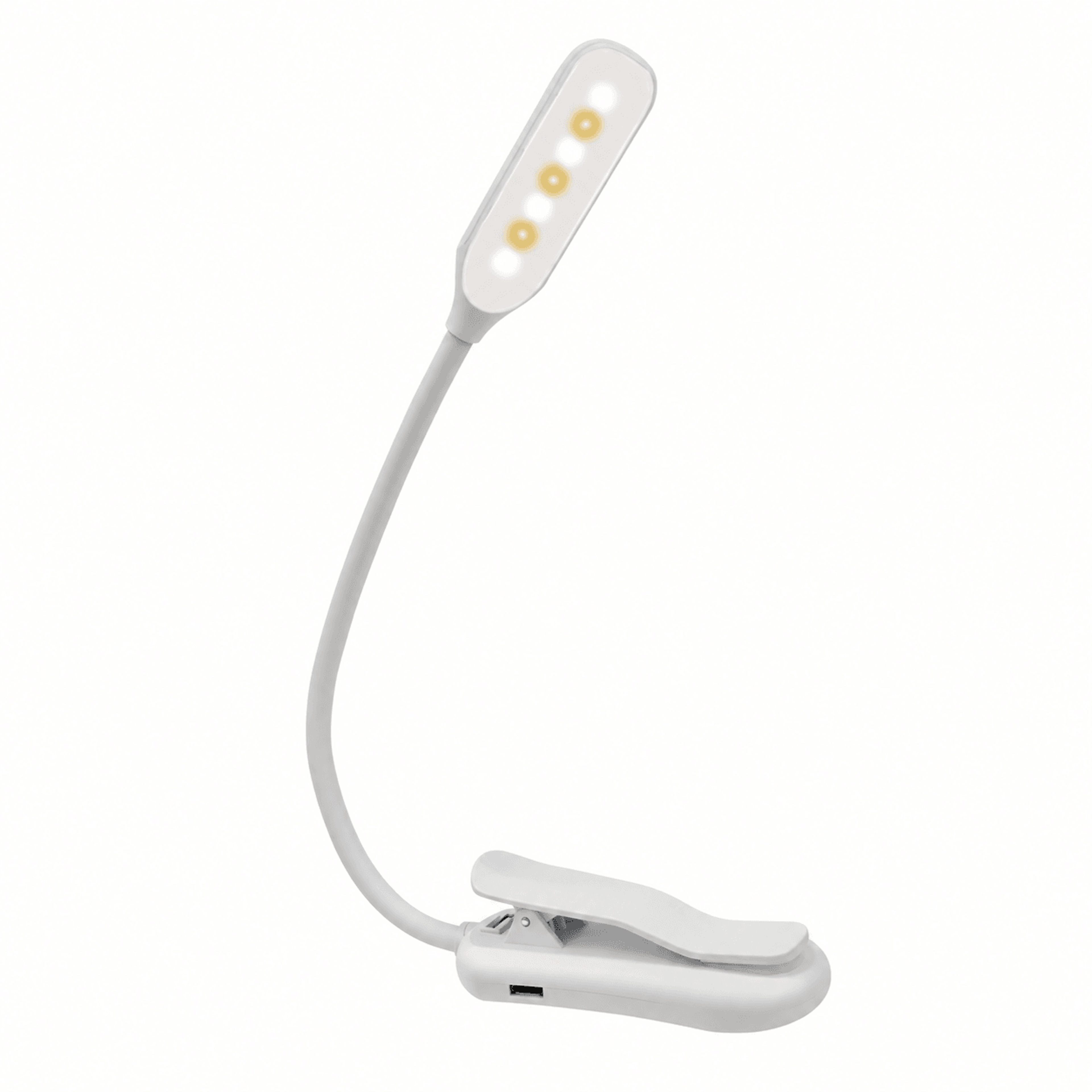 rechargeable book light with 7 leds 3 color temperatures and flexible gooseneck