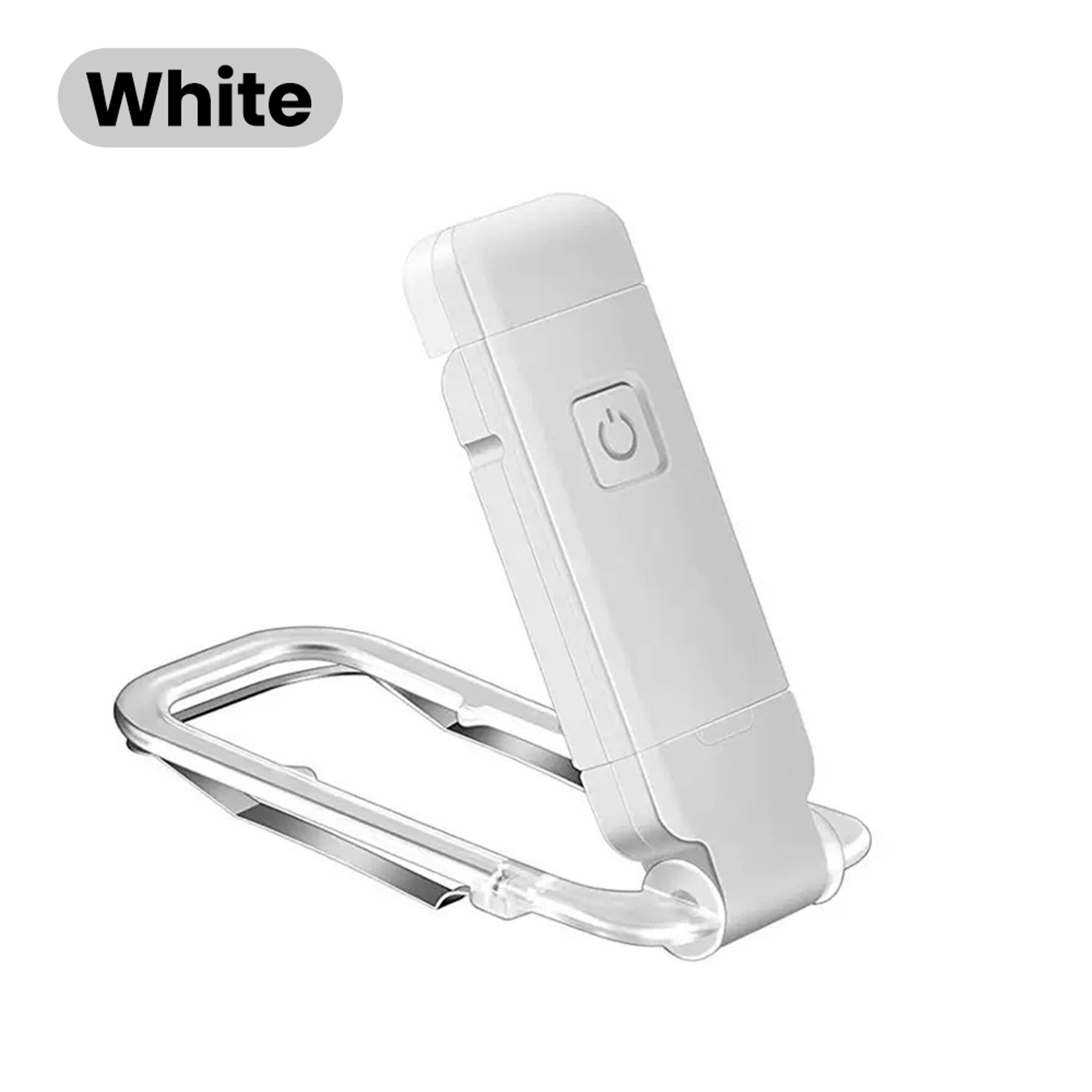 portable rechargeable led clip on book light with 3 color dimmable lighting