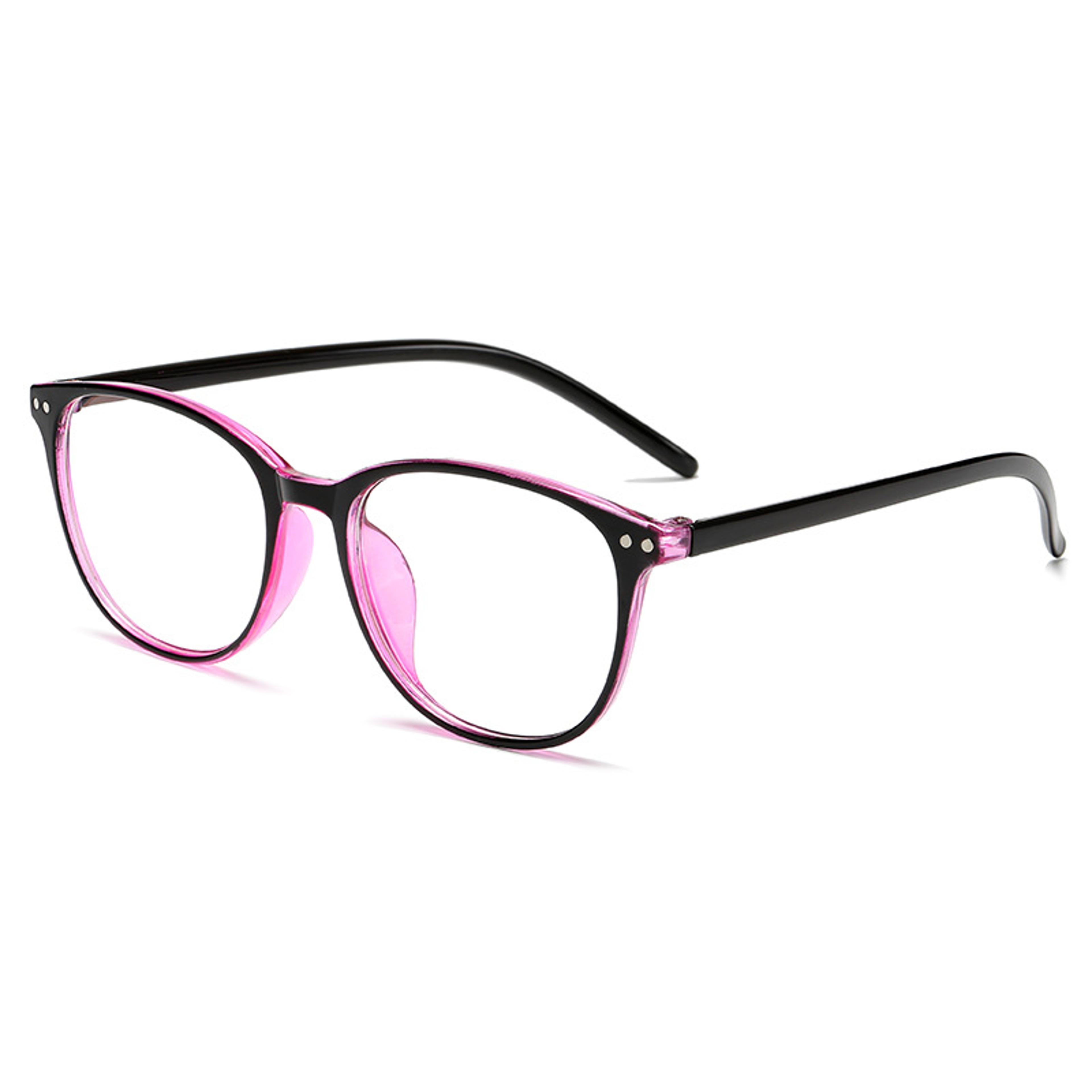 anti-blue light reading glasses with oval frame and +1.0 to +4.0 strengths