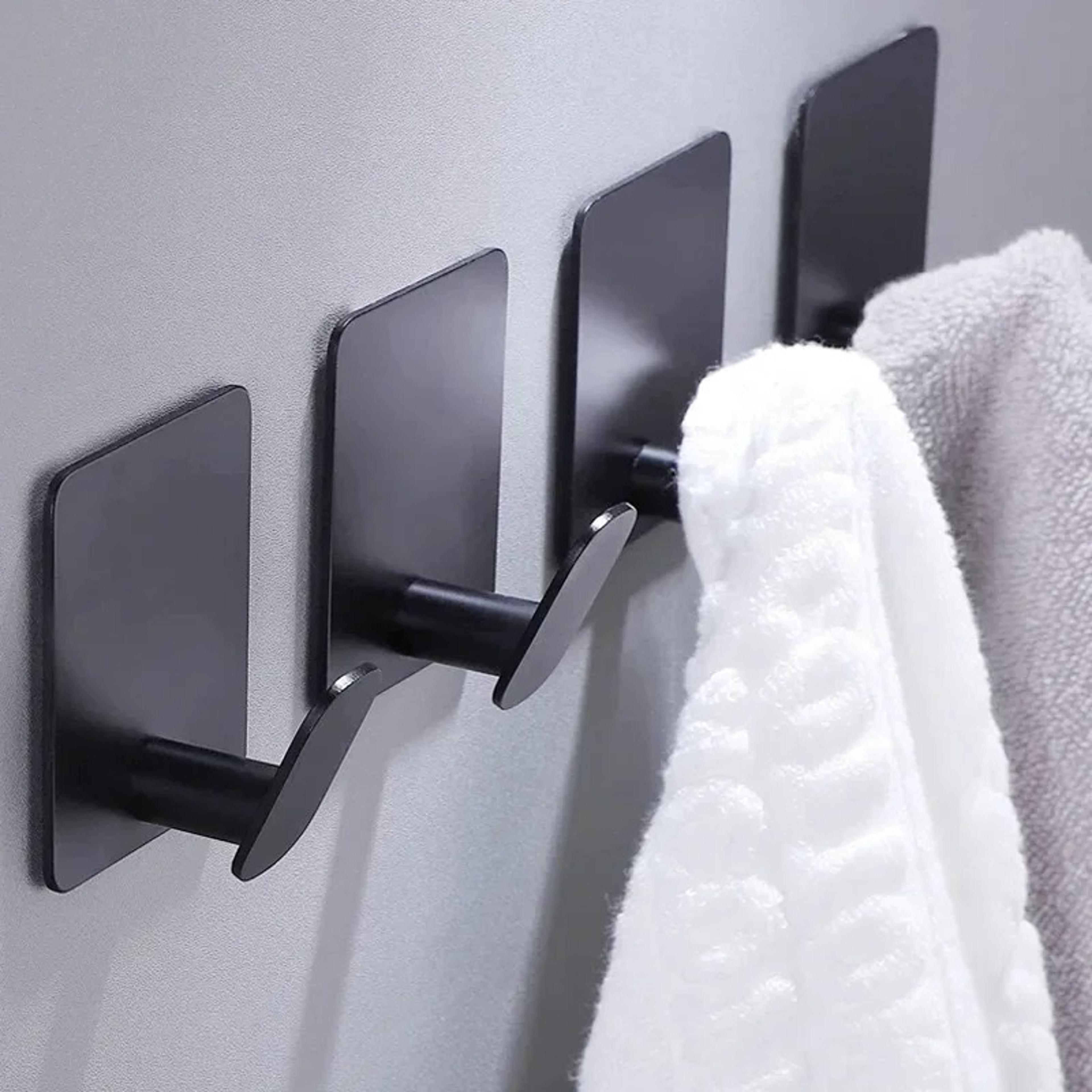 stainless steel adhesive wall hooks for bathroom kitchen towels and robes 2 or 4 pack