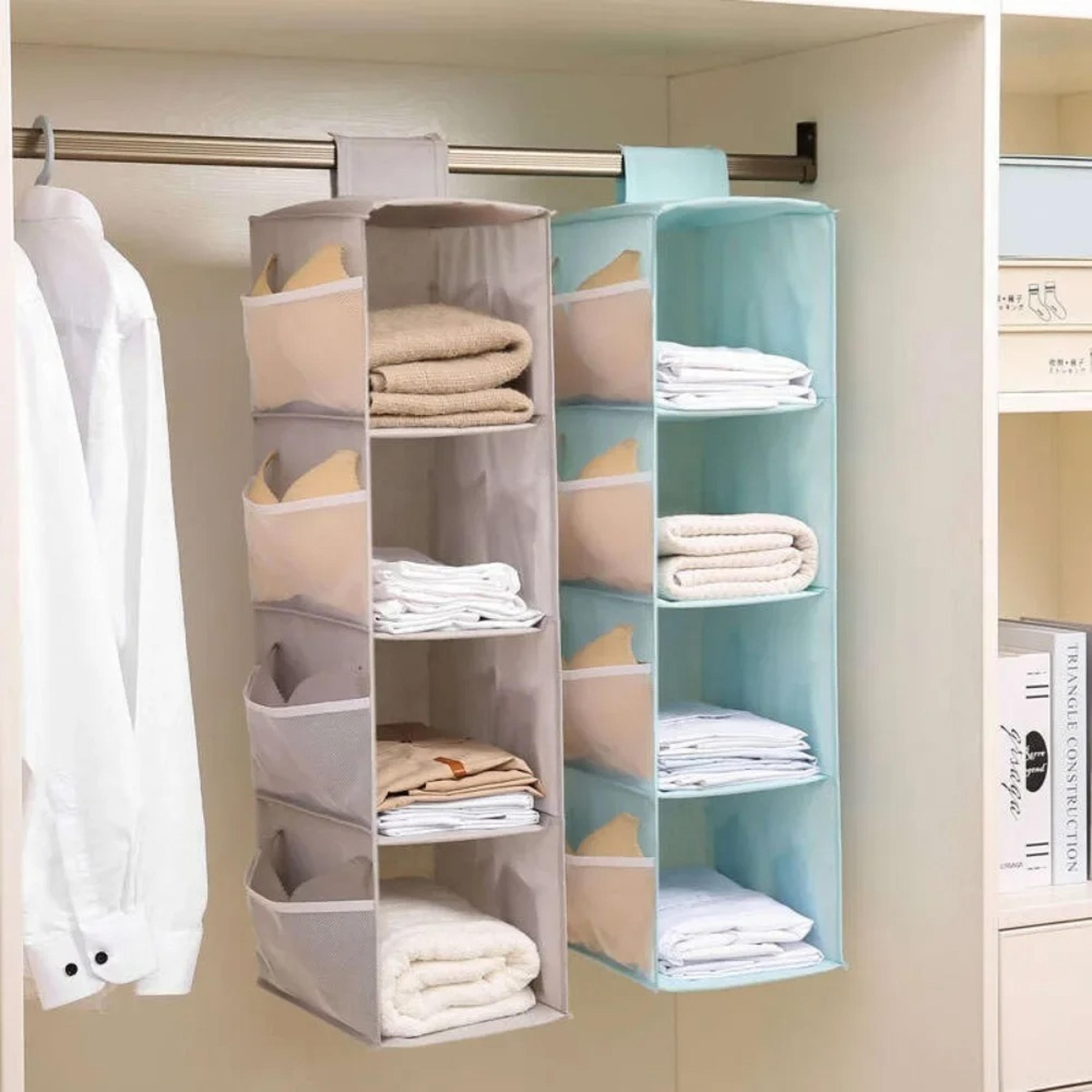 washable non-woven hanging wardrobe organizer for bras underwear socks and clothes