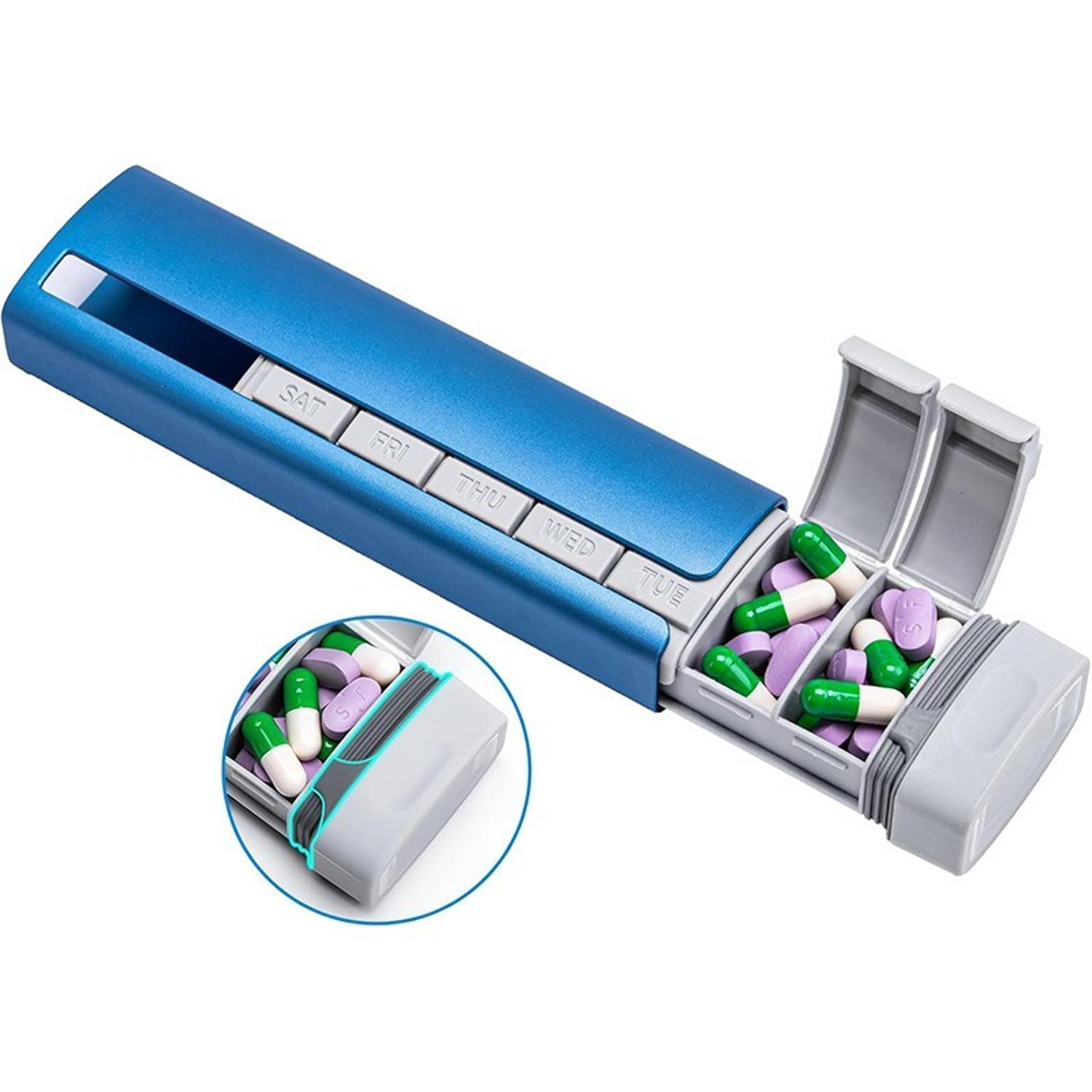 7-day weekly pill organizer travel pill case with spare gasket