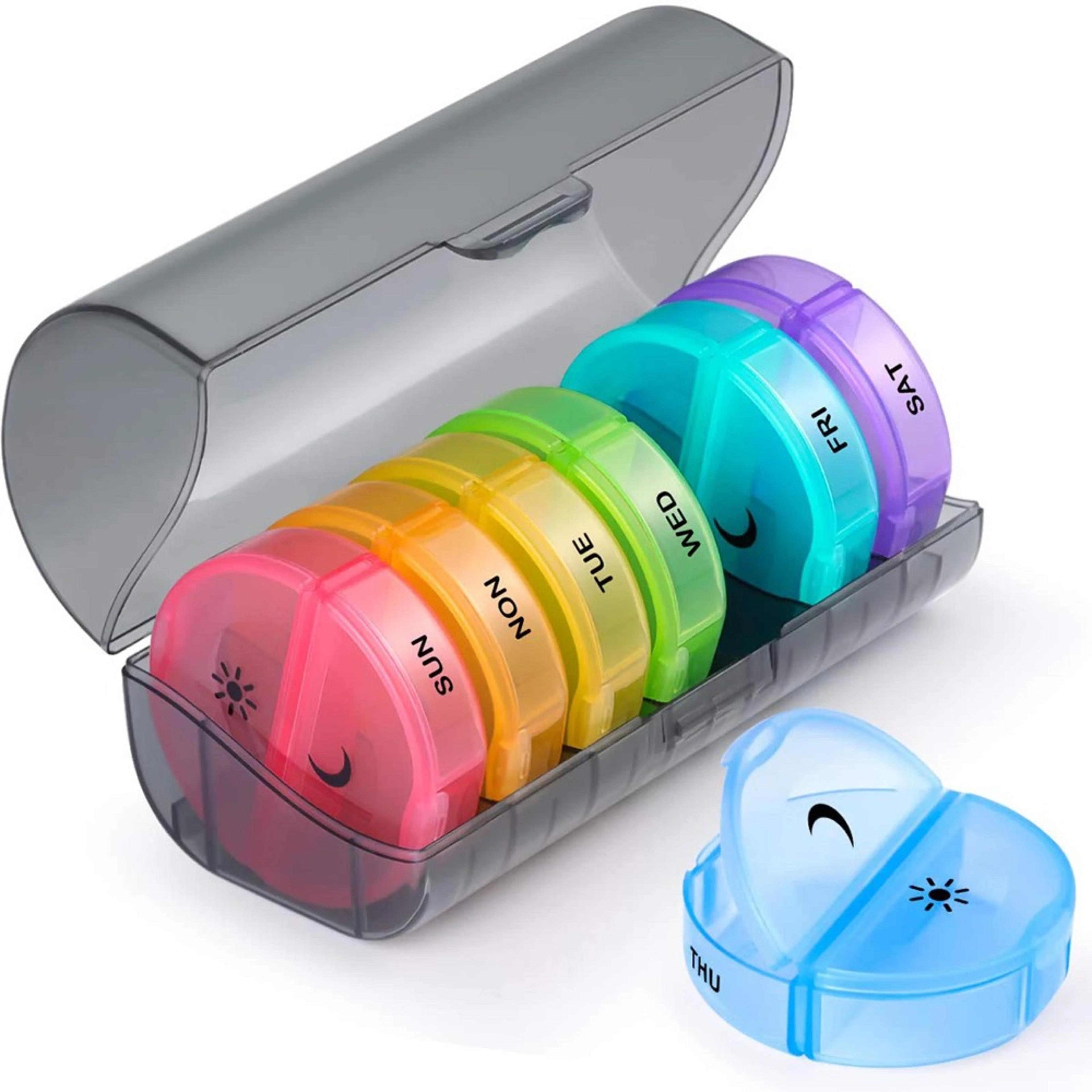 weekly pill organizer portable plastic medicine storage case for tablets