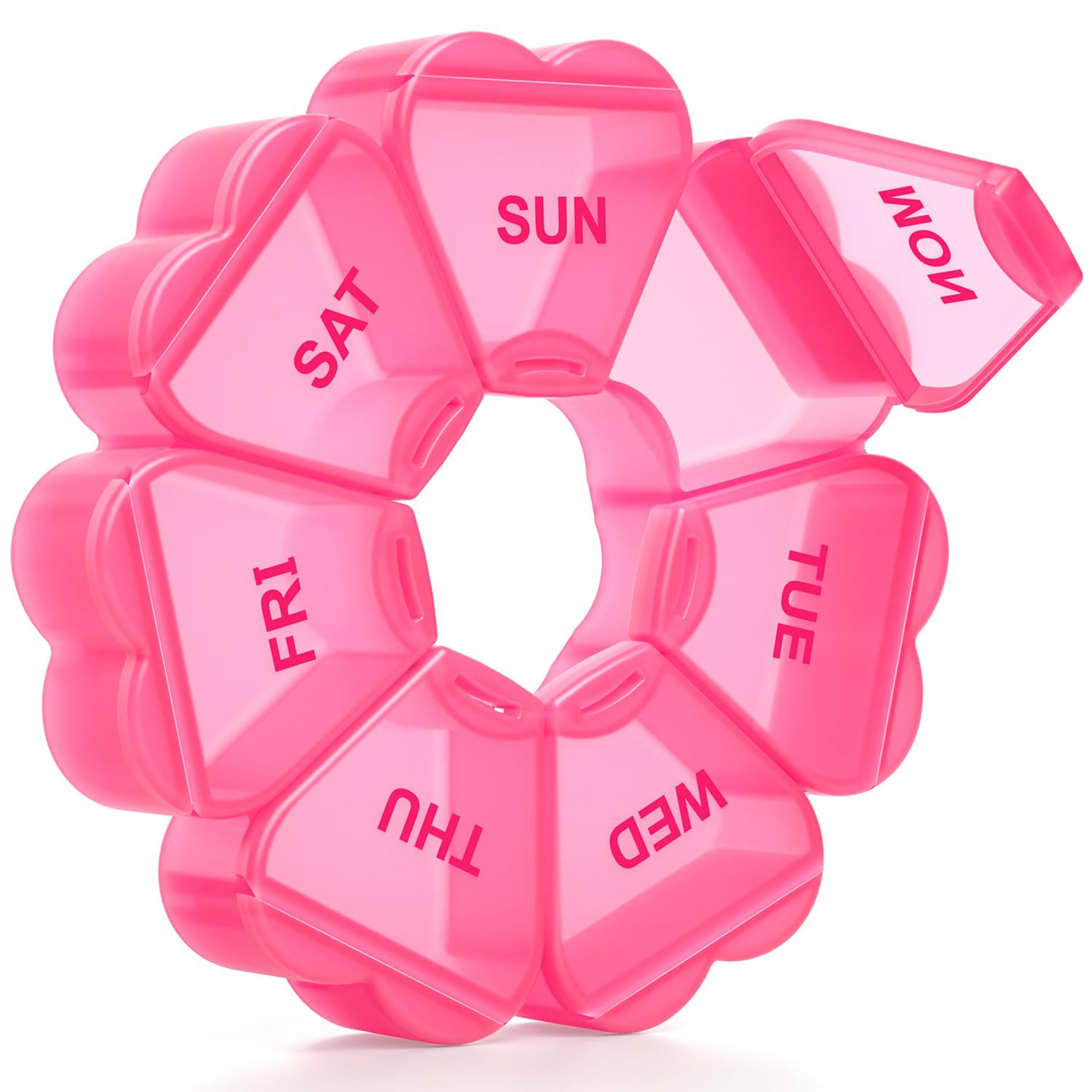 portable weekly pill organizer with 7 compartments waterproof travel pill case