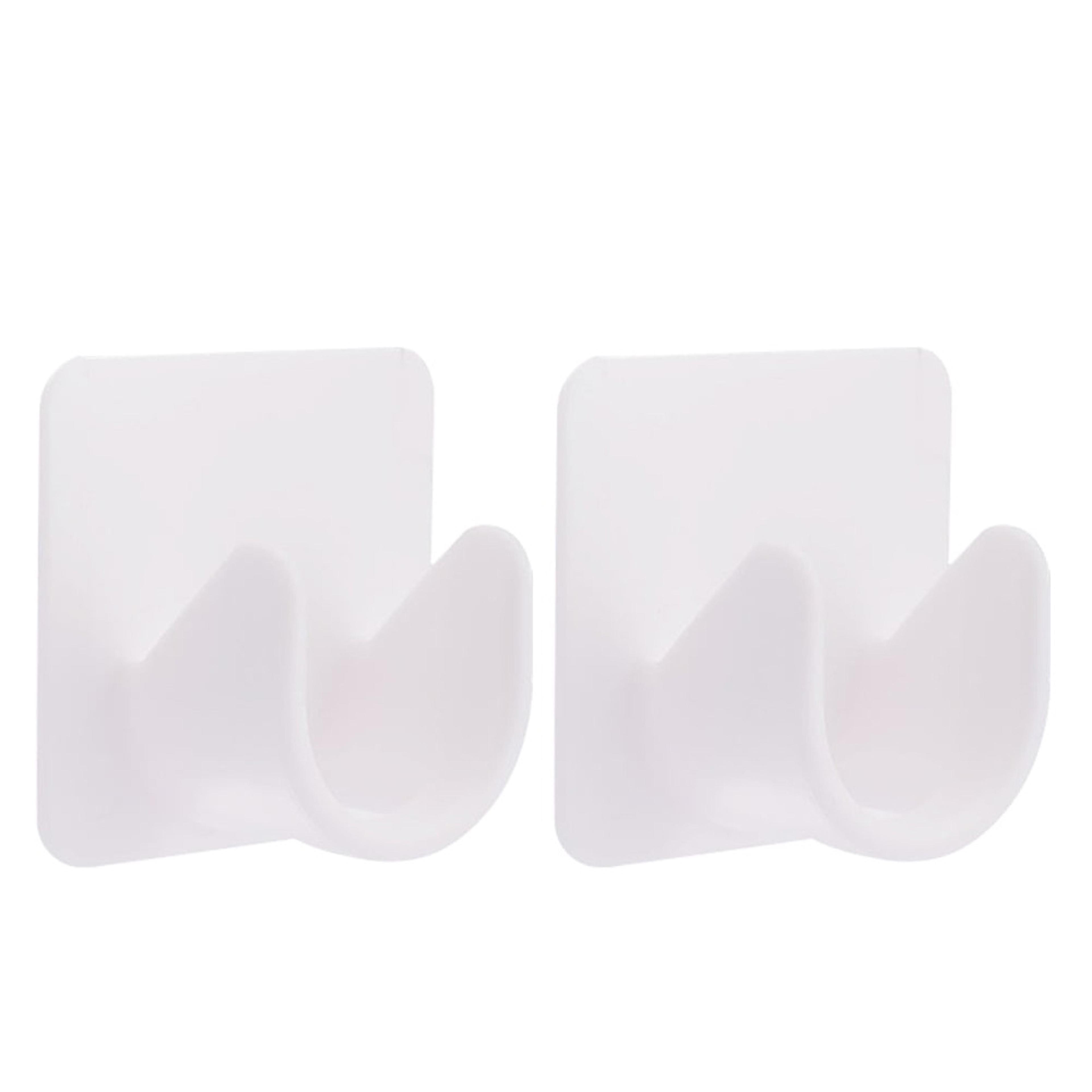 self-adhesive adjustable curtain rod hooks no-drill mounting brackets 2 pack