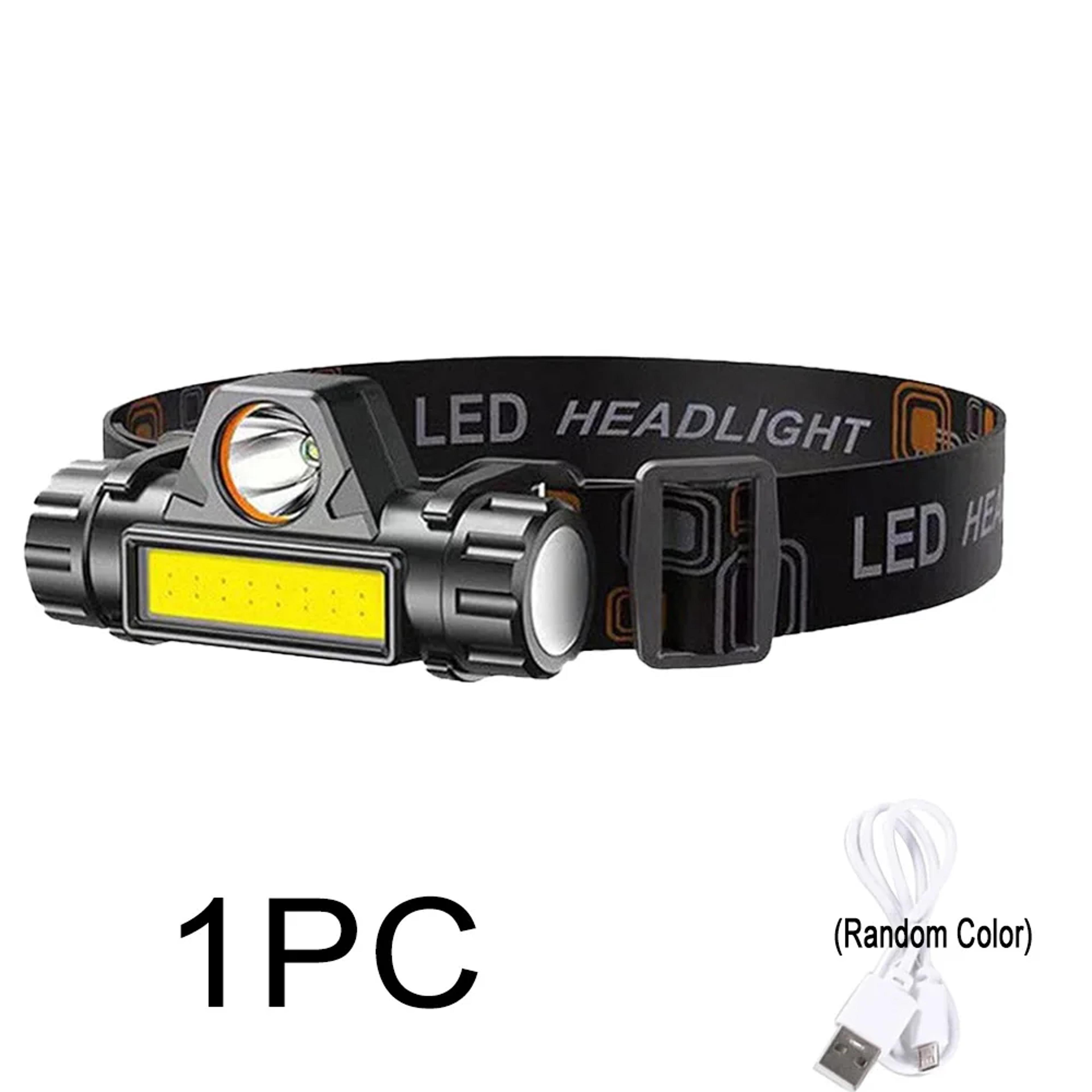 rechargeable led headlamp with motion sensor 7 lighting modes and 180 degree adjustable beam