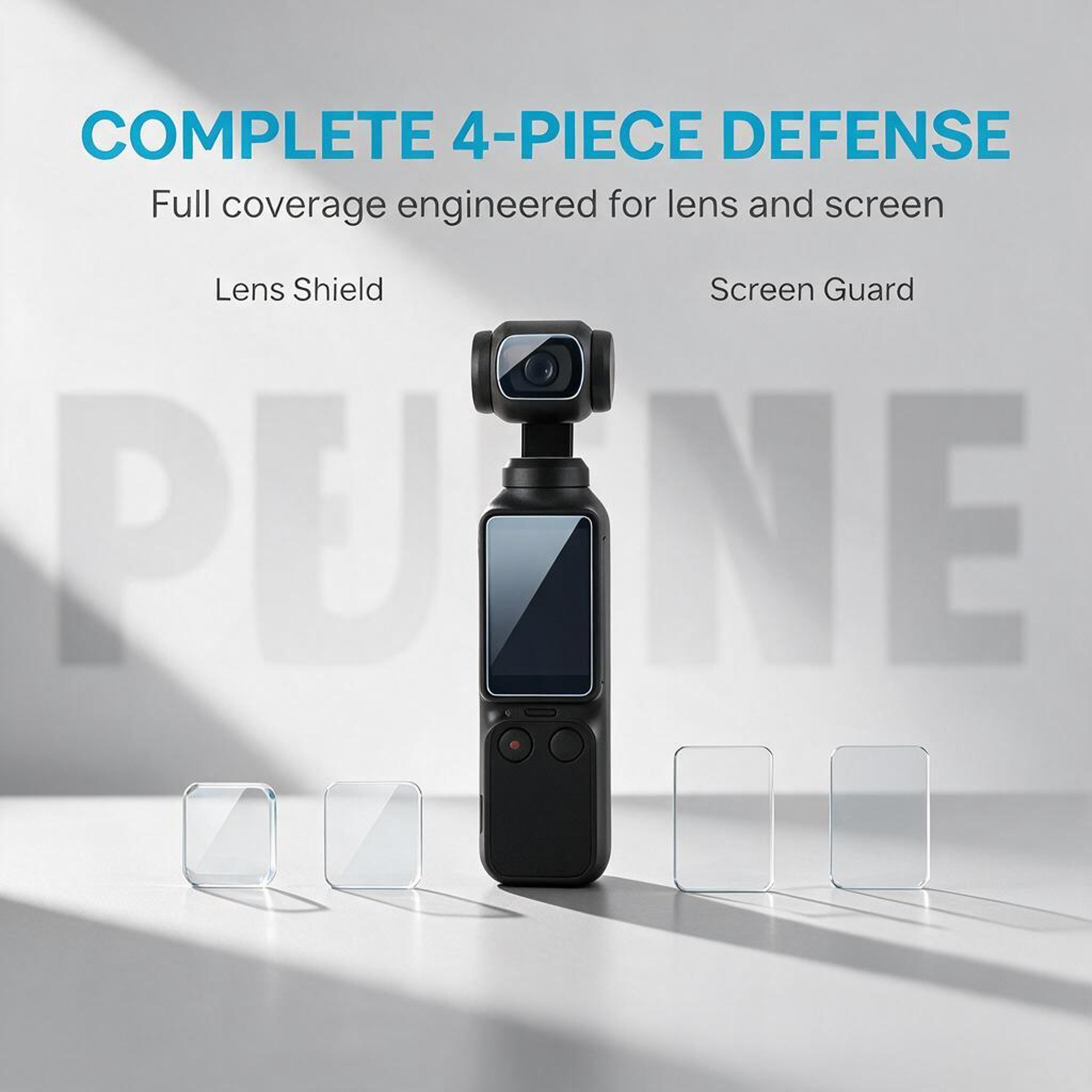 tempered glass camera screen and lens protector 4-piece set for pocket 4 3 2 1