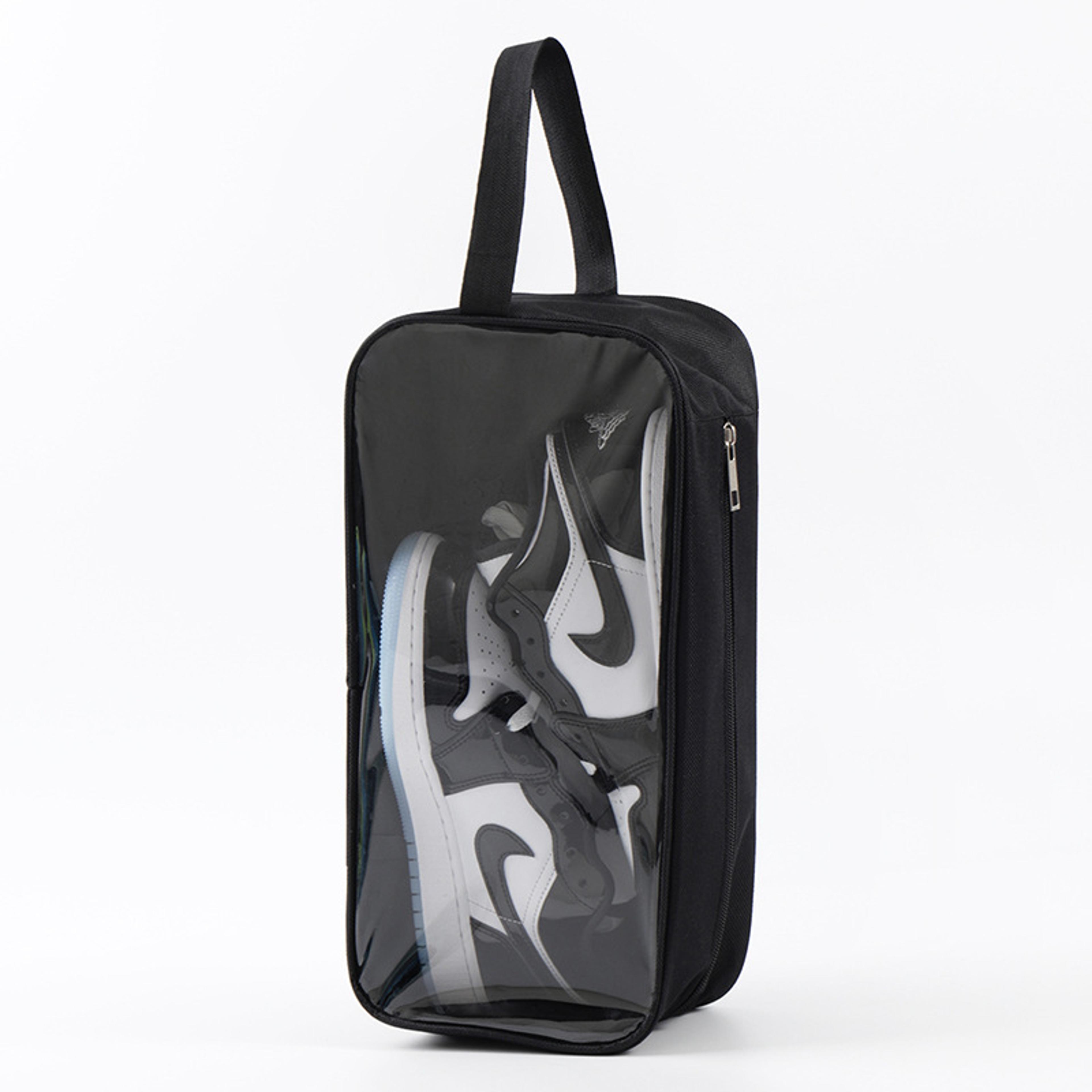 double layer transparent shoe storage bag with waterproof pvc and dustproof zipper
