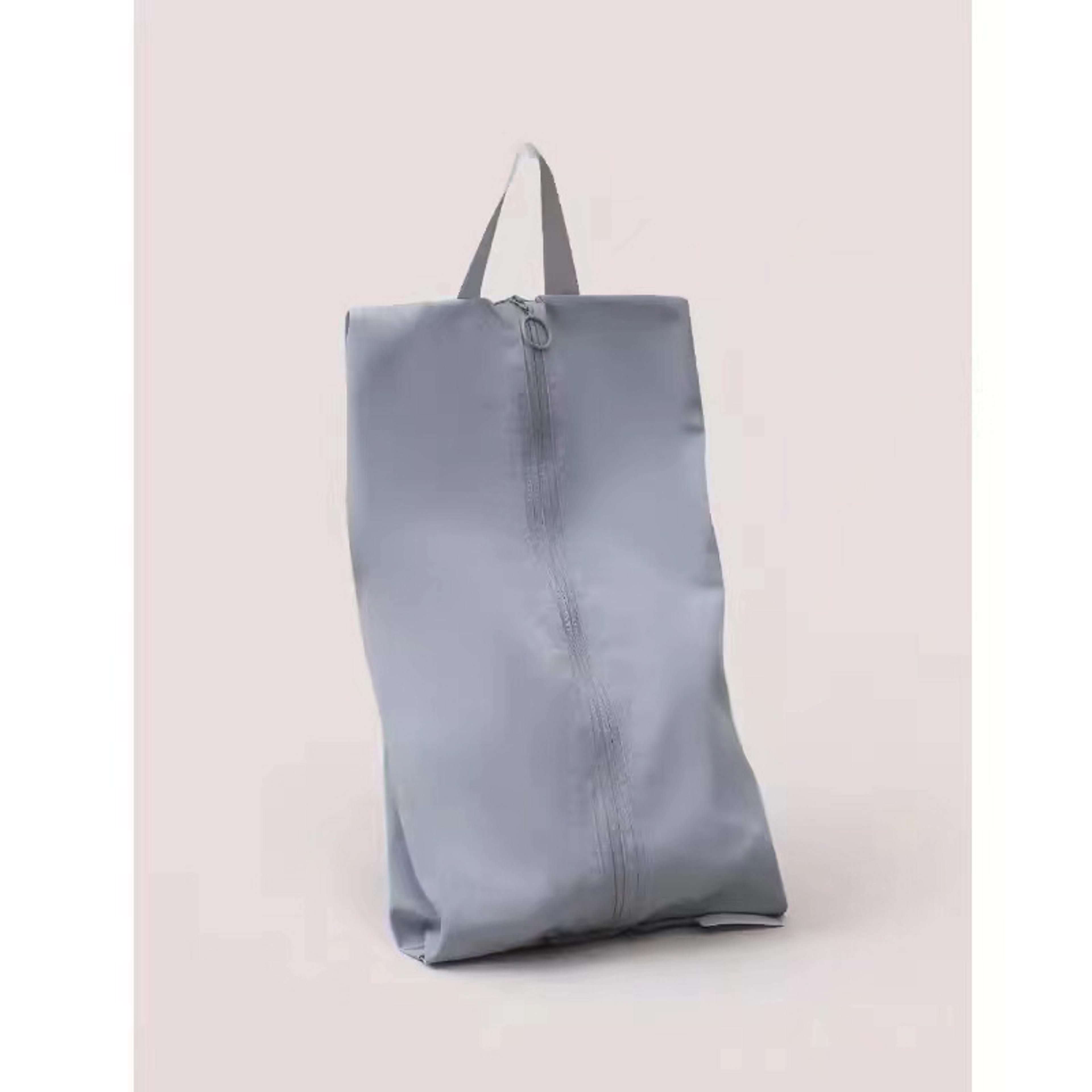 beige drawstring shoe bag reusable fabric travel storage pouch