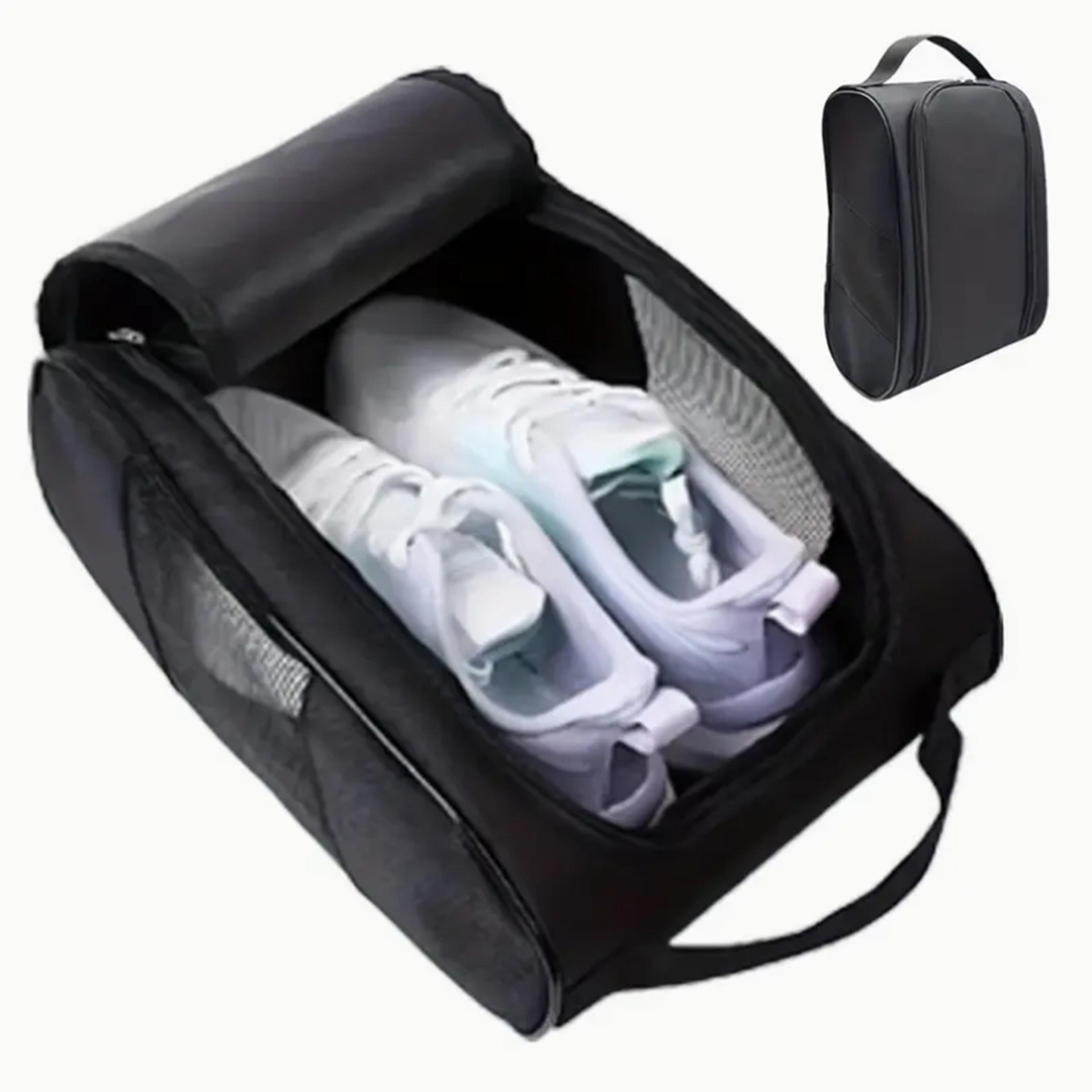 portable golf shoe bag with breathable oxford fabric and carry handle