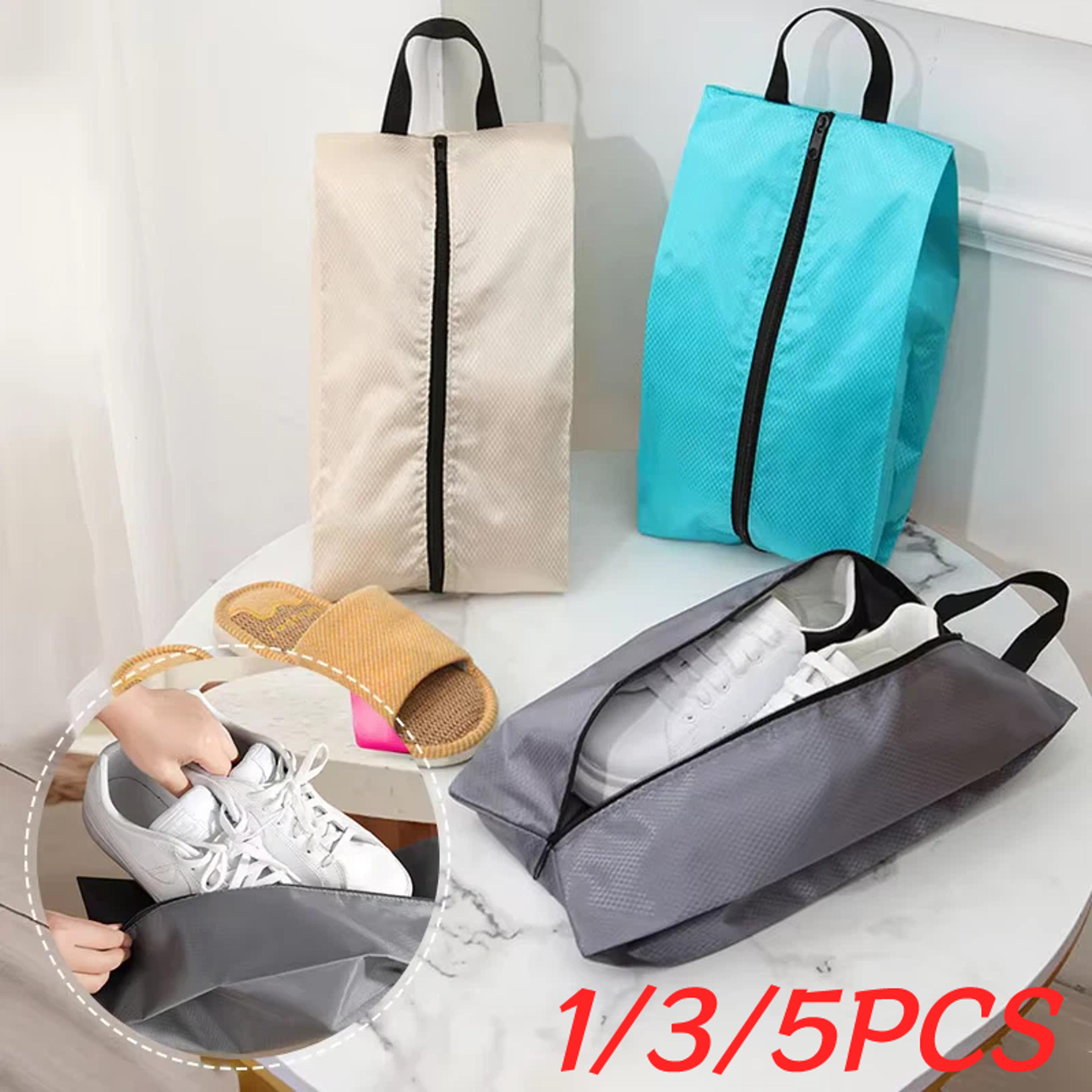portable waterproof shoe storage bag with zipper for travel and wardrobe organization