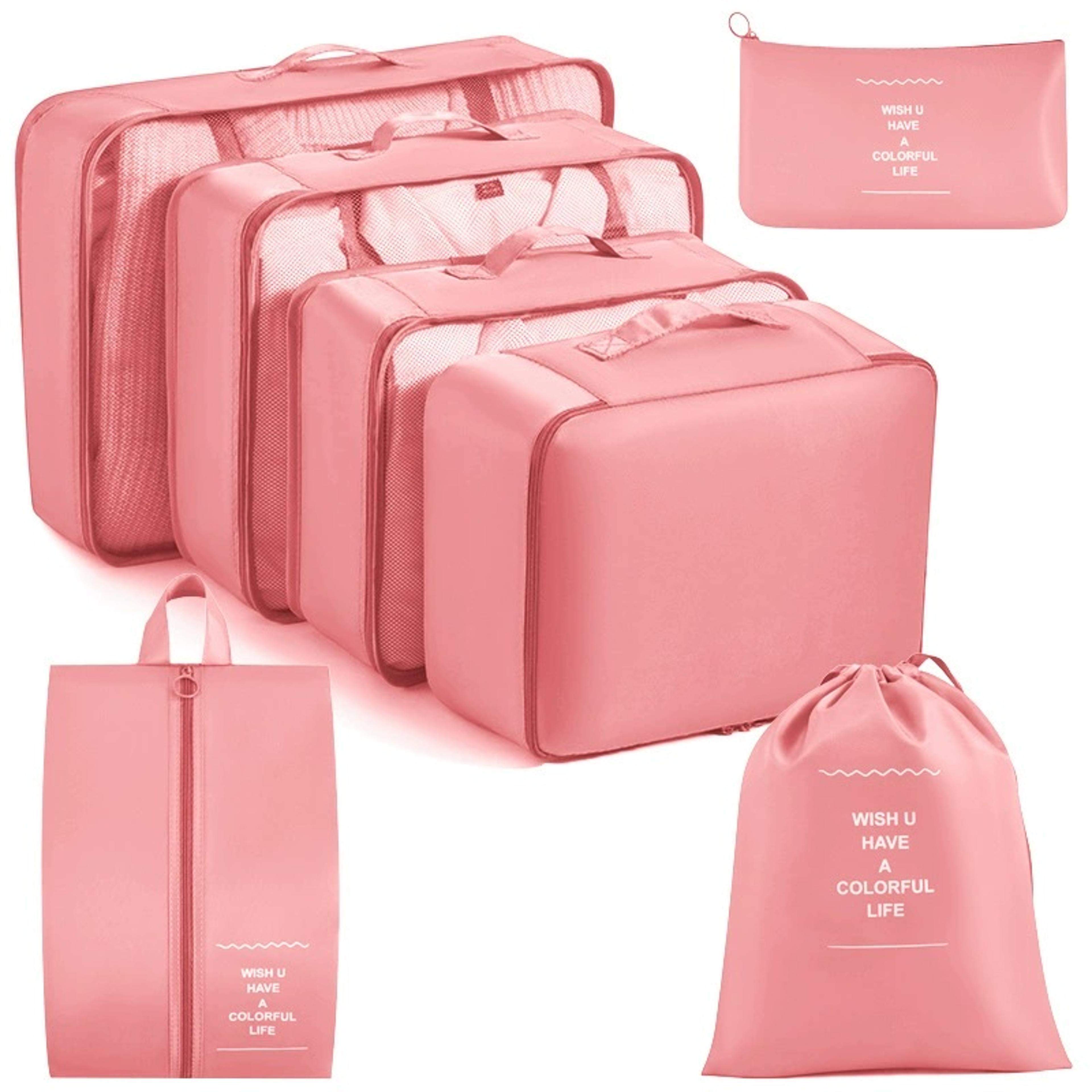 travel packing cube set foldable polyester storage bags for clothes toiletries and shoes