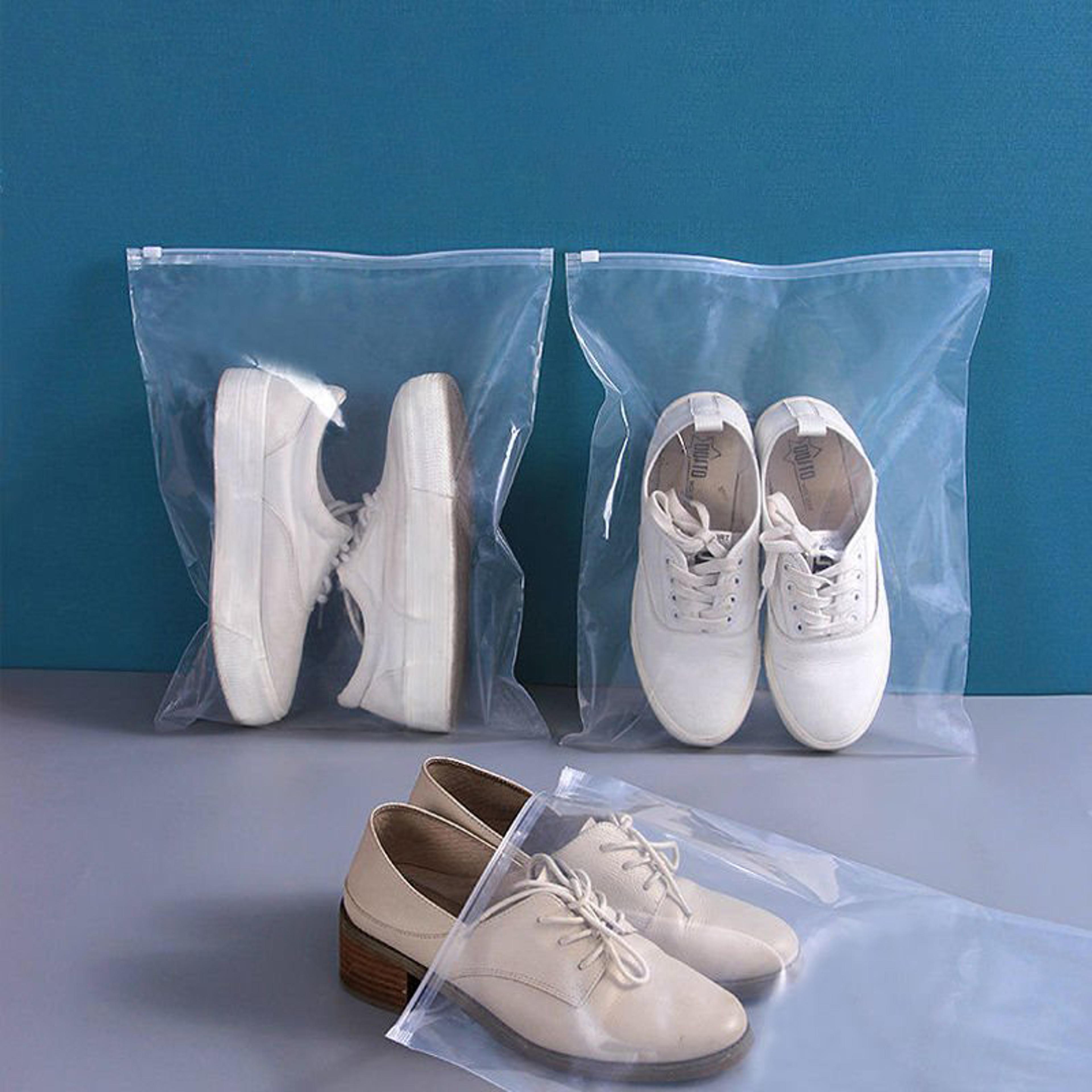 clear pe shoe storage bag with zipper waterproof foldable dust cover