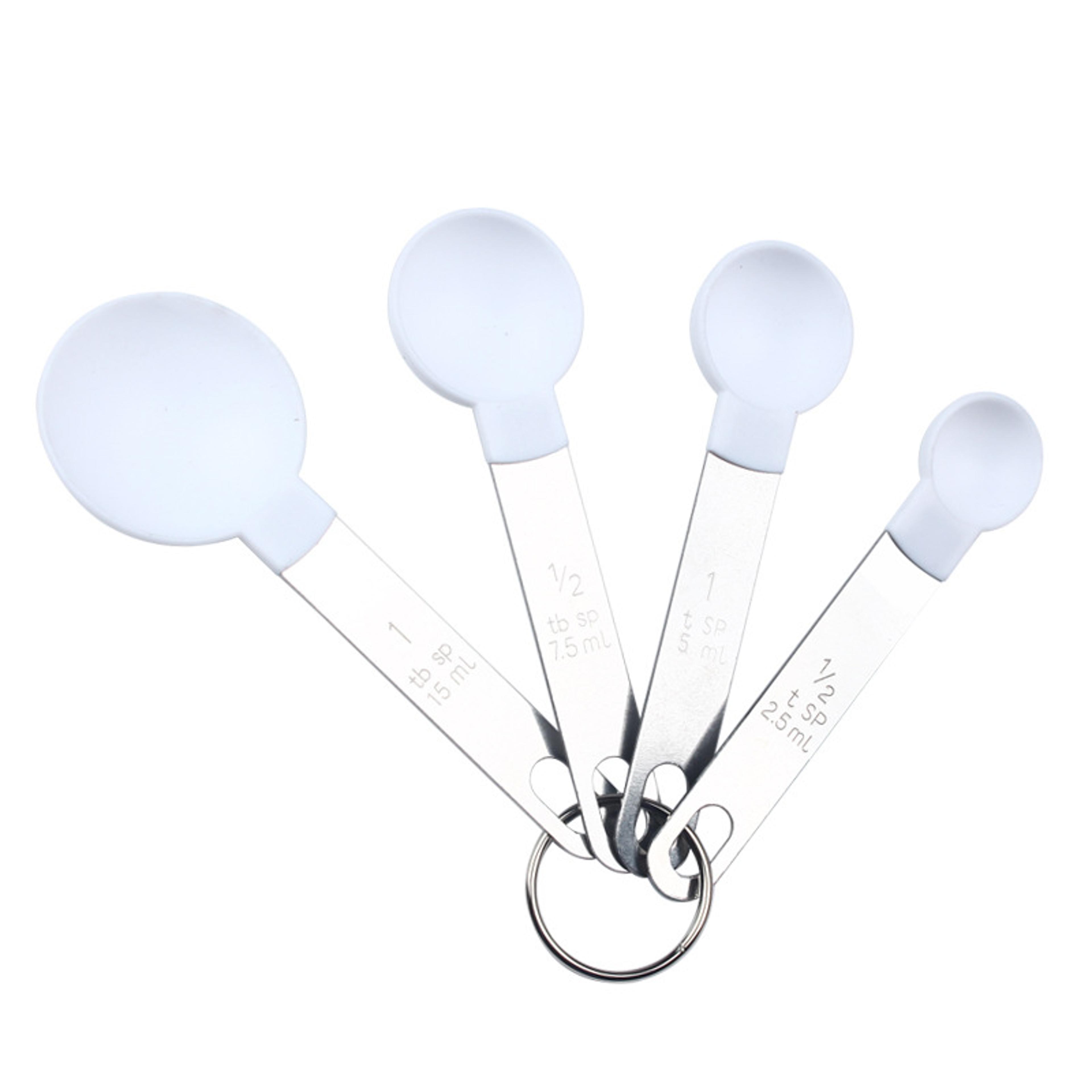 4-piece kitchen measuring set with engraved measurement markings