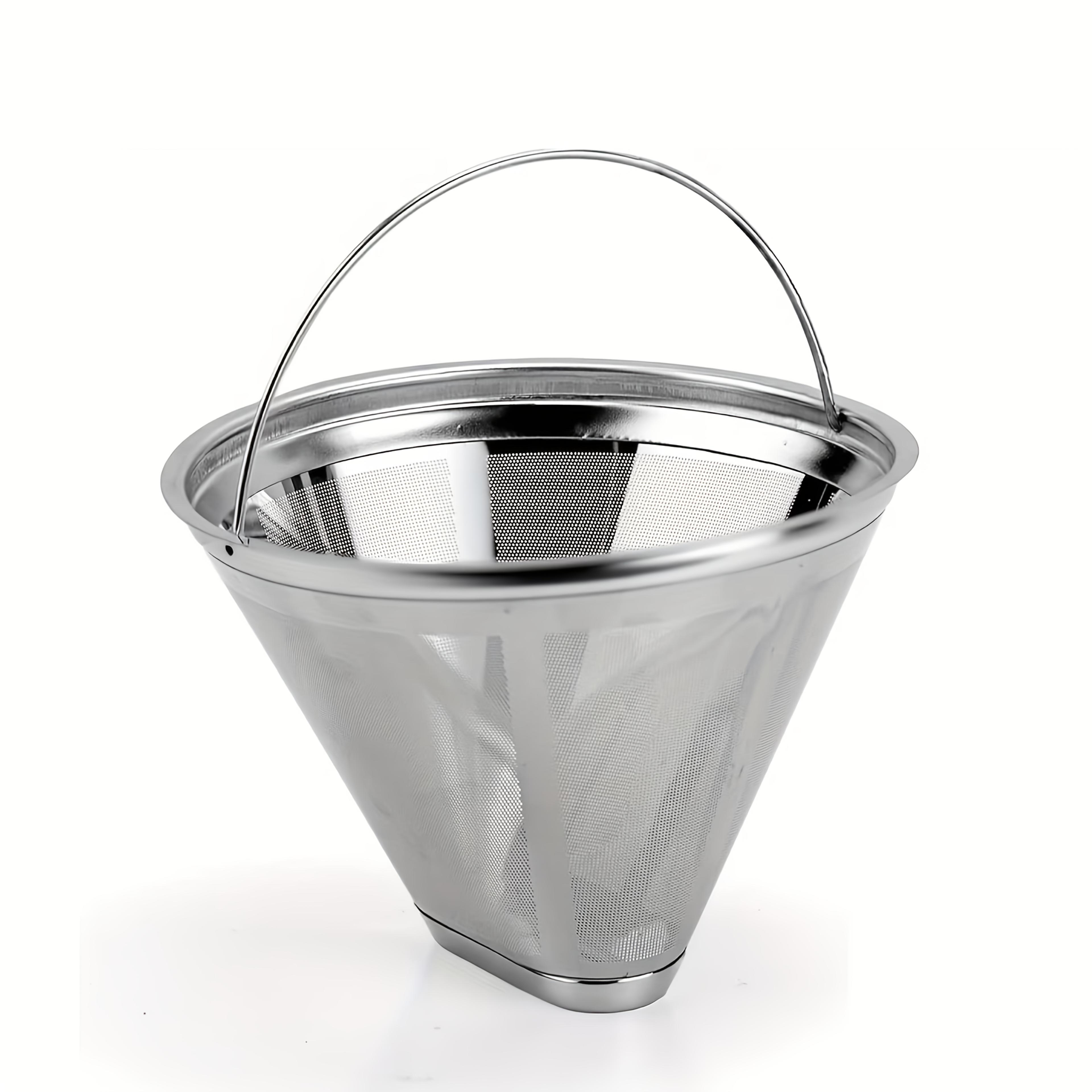reusable 304 stainless steel cone coffee filter permanent replacement filter