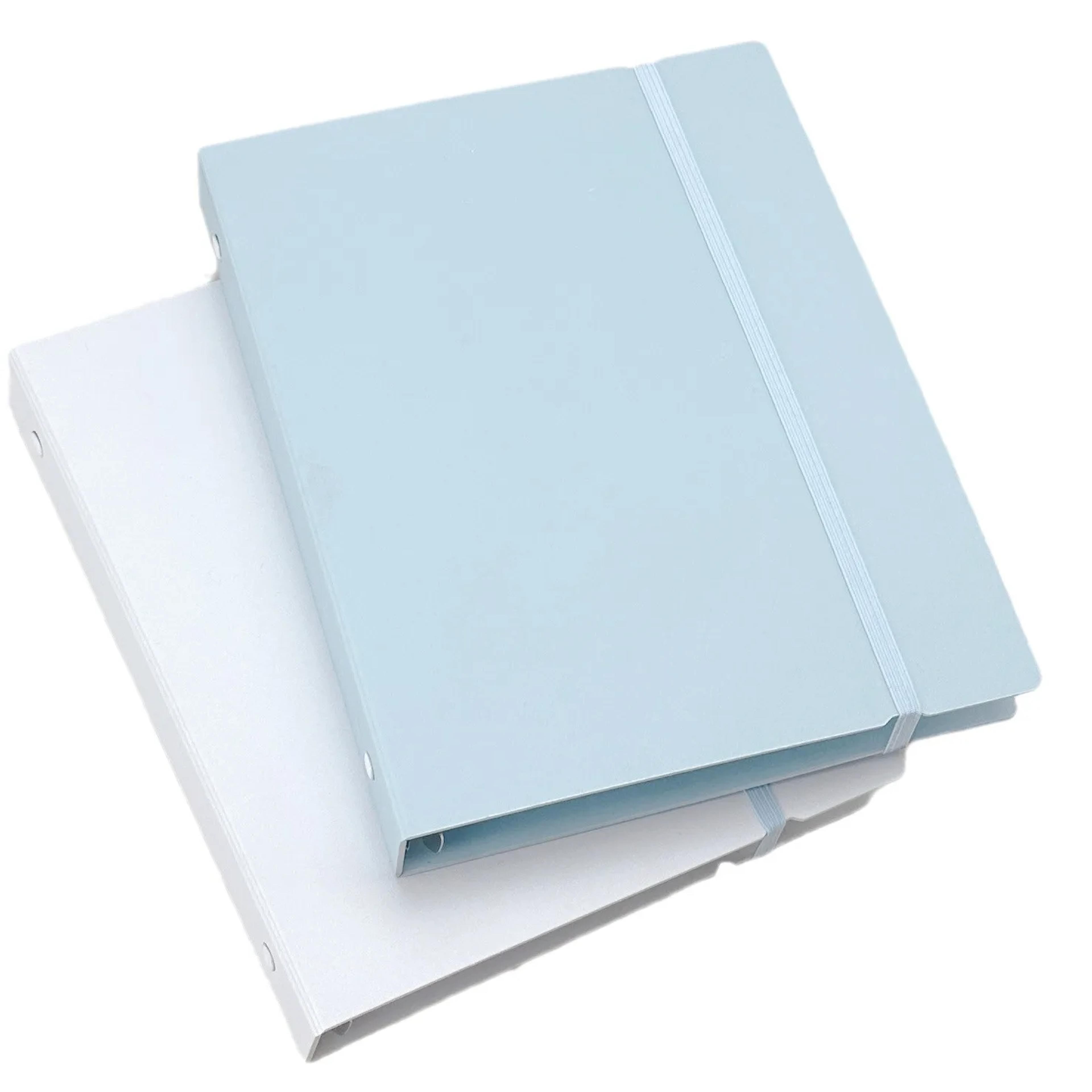 a5 diy binder photocard album with white and blue cover options
