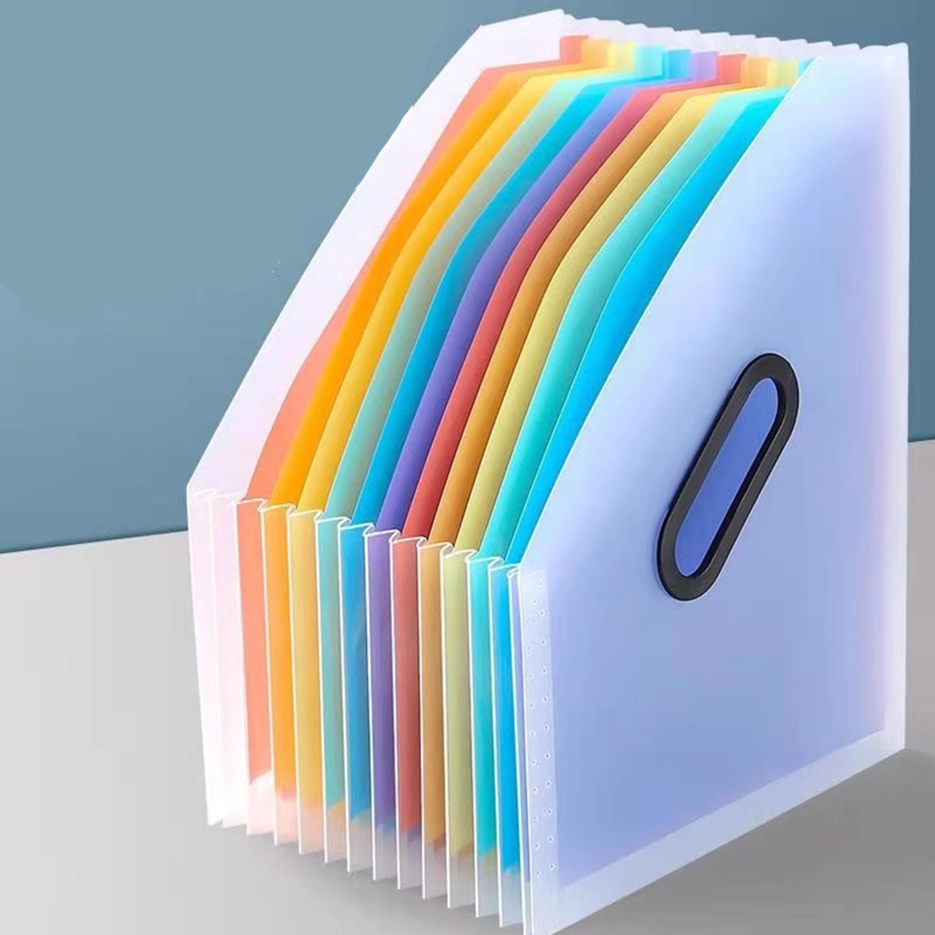 expandable file organizer vertical multi-layer plastic document folder for school and office