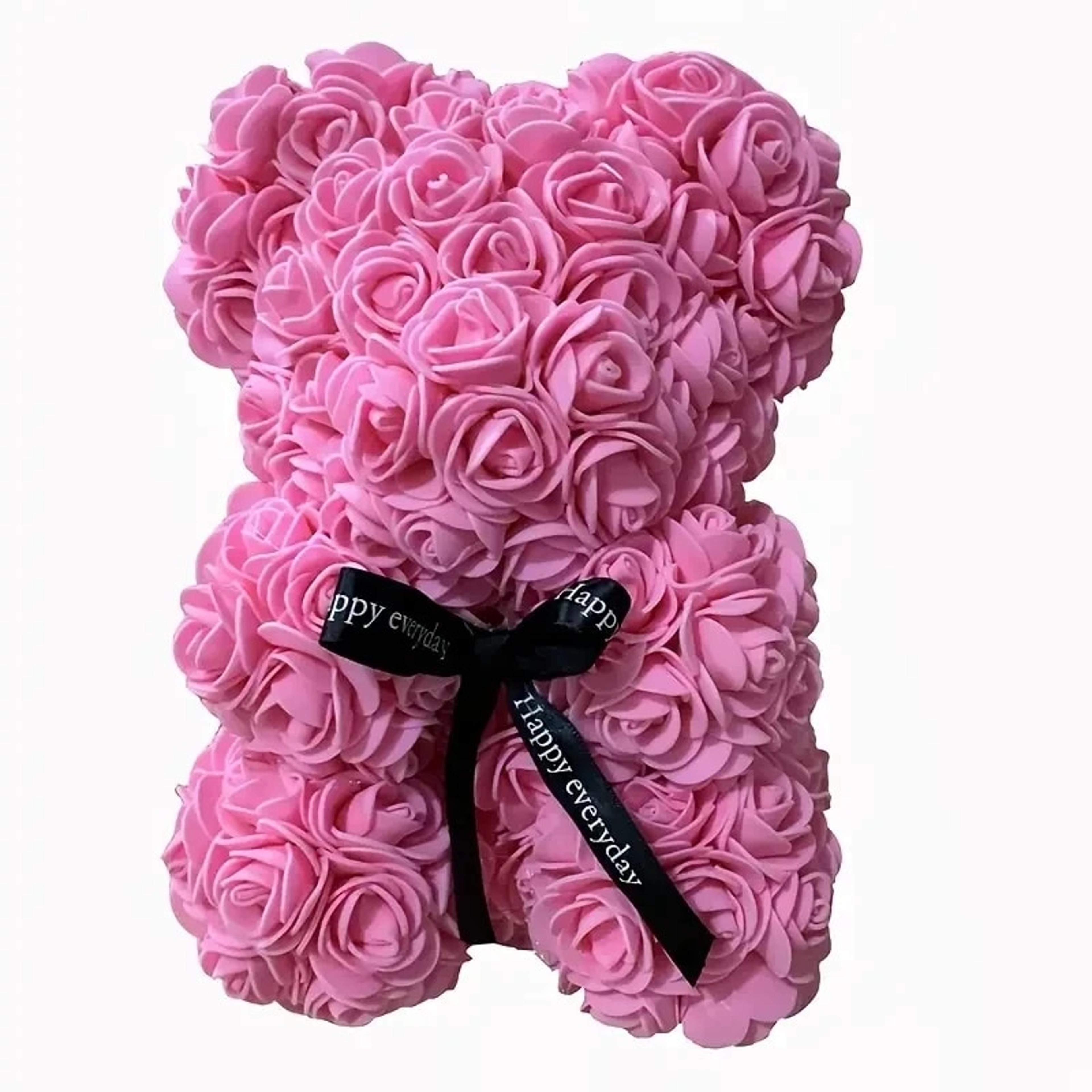 red artificial rose bear with foam flowers romantic valentine's day gift for her