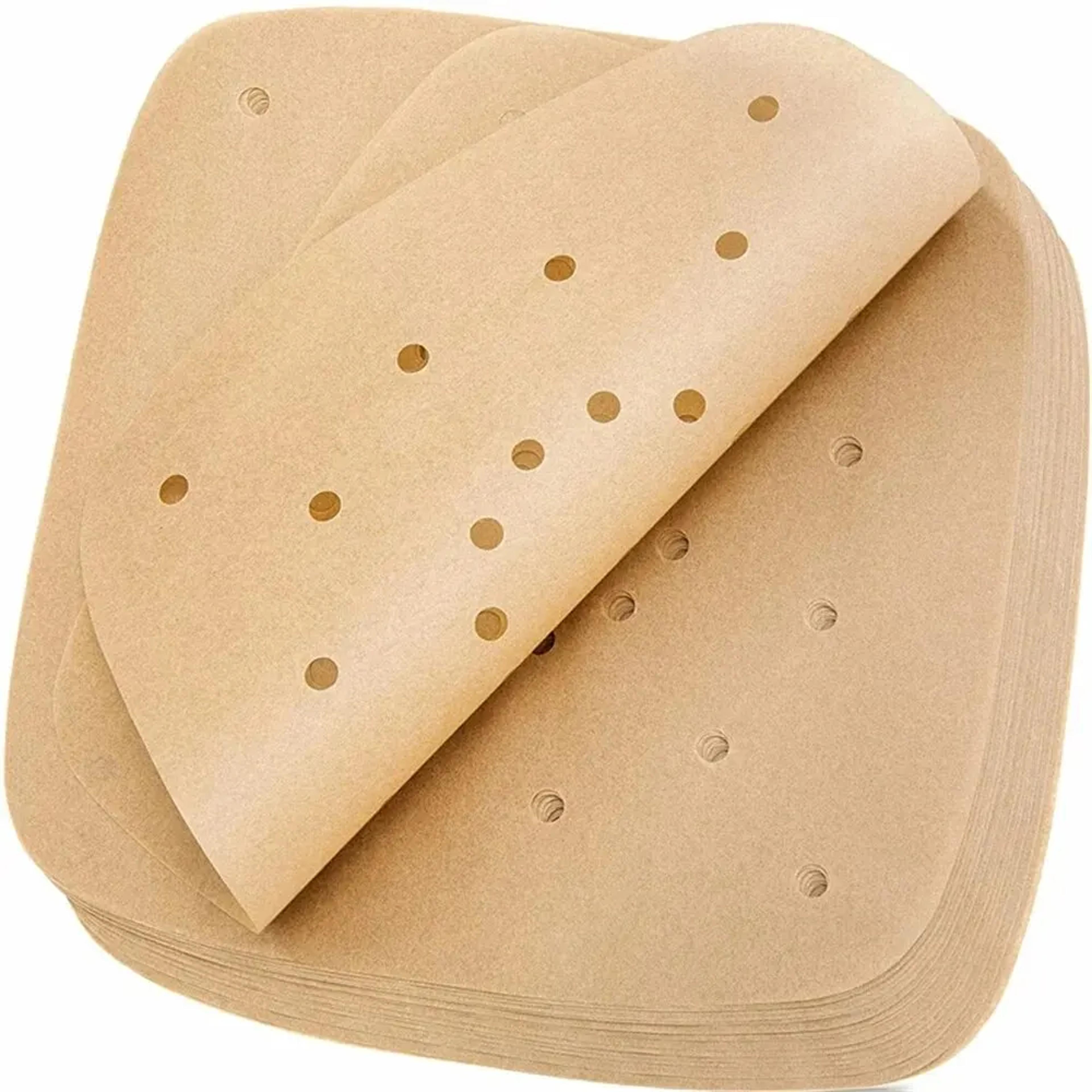 100 pack disposable air fryer paper liners non-stick square baking and steaming sheets
