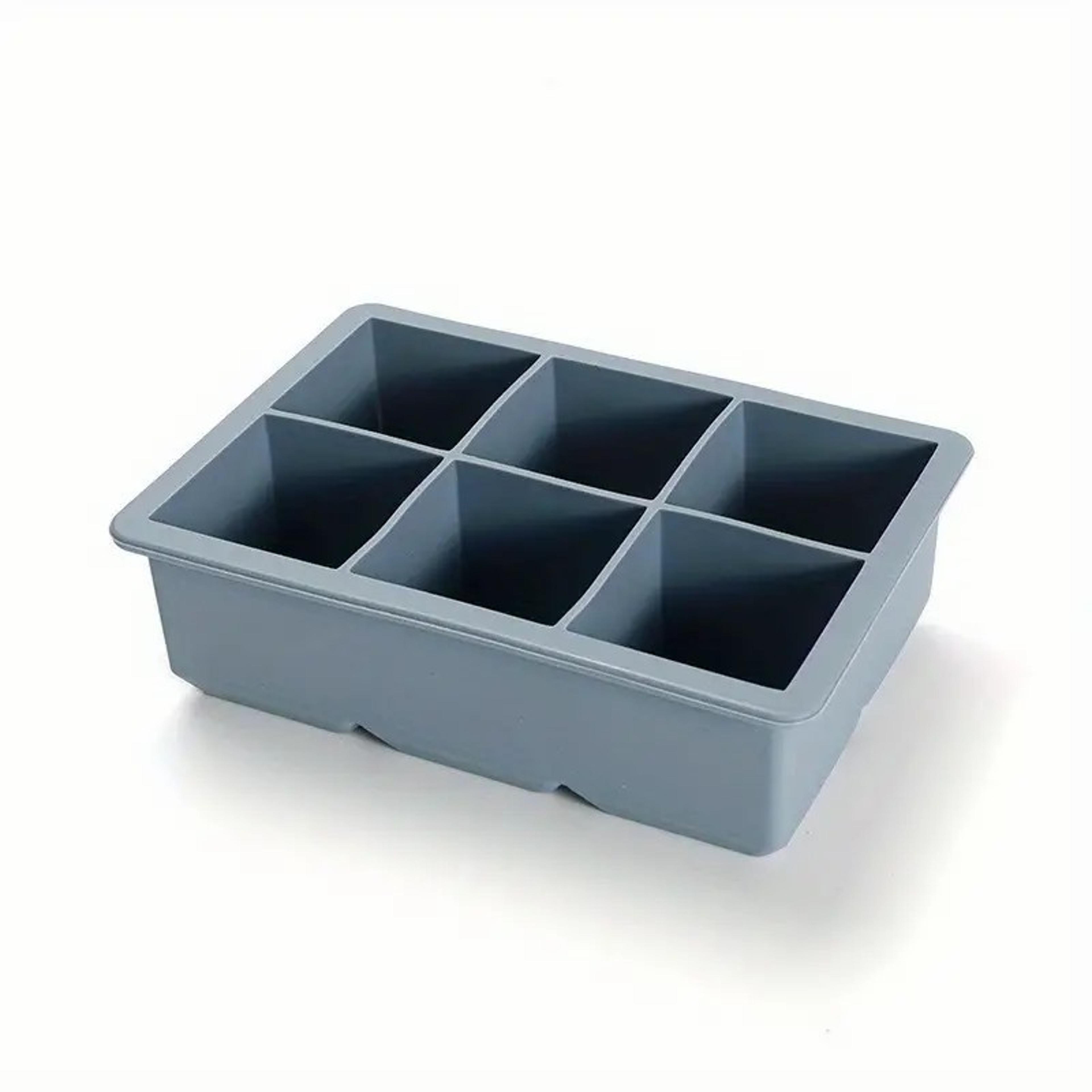 6 cavity silicone ice cube tray with lid flexible food grade freezer mold