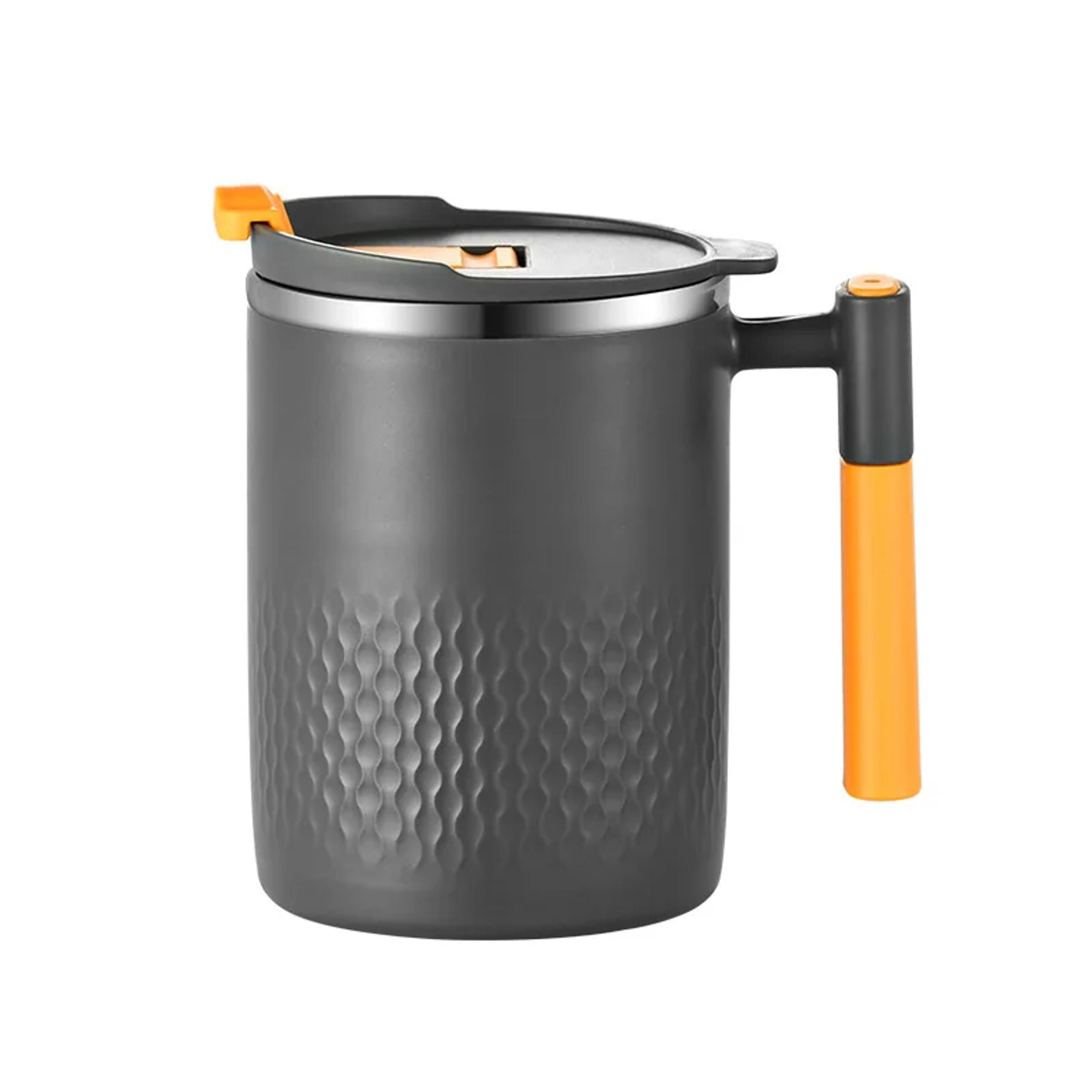 insulated stainless steel coffee mug 15.2 oz with double wall design and leak-proof lid