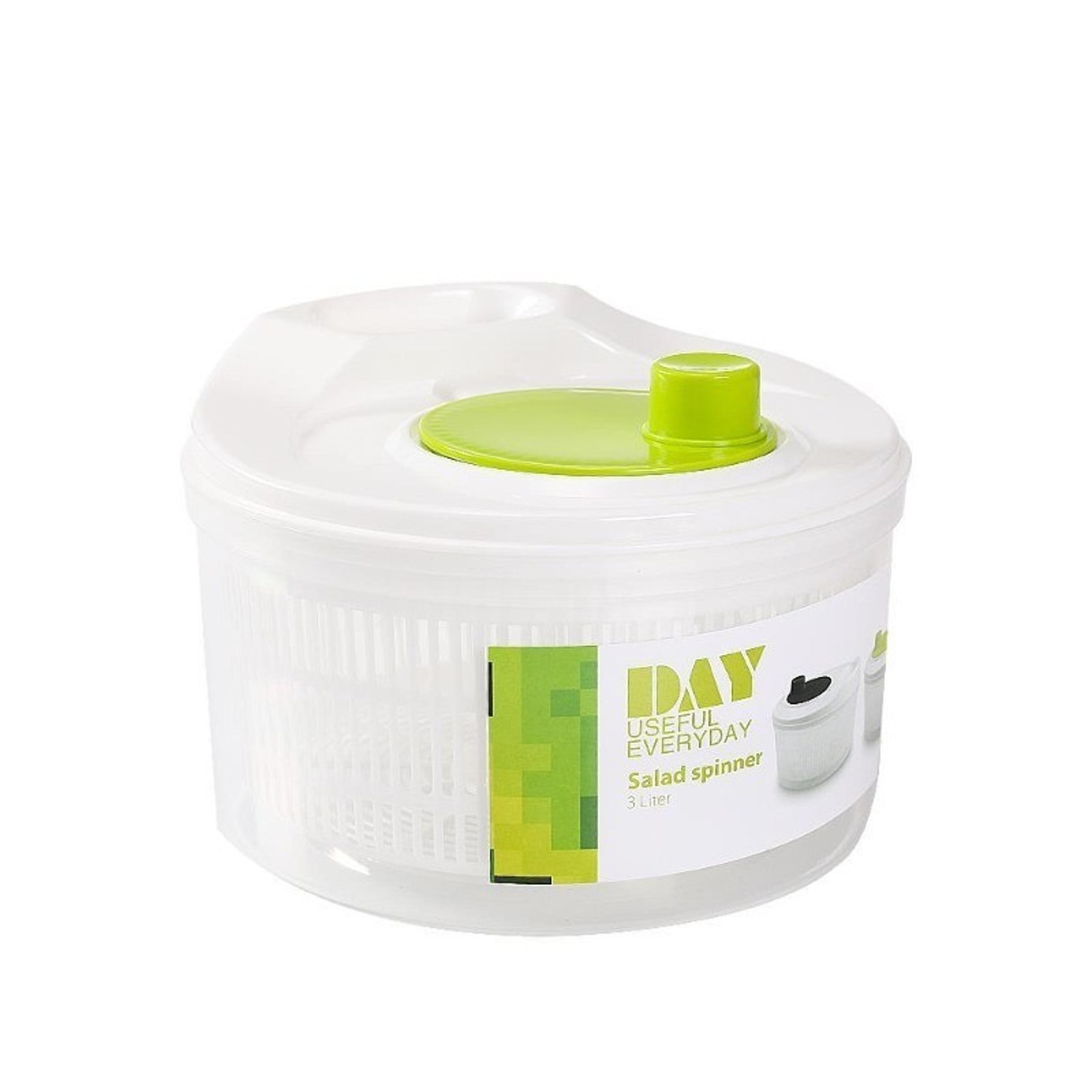 manual salad spinner – hand-crank vegetable dryer with double-layer draining bowl