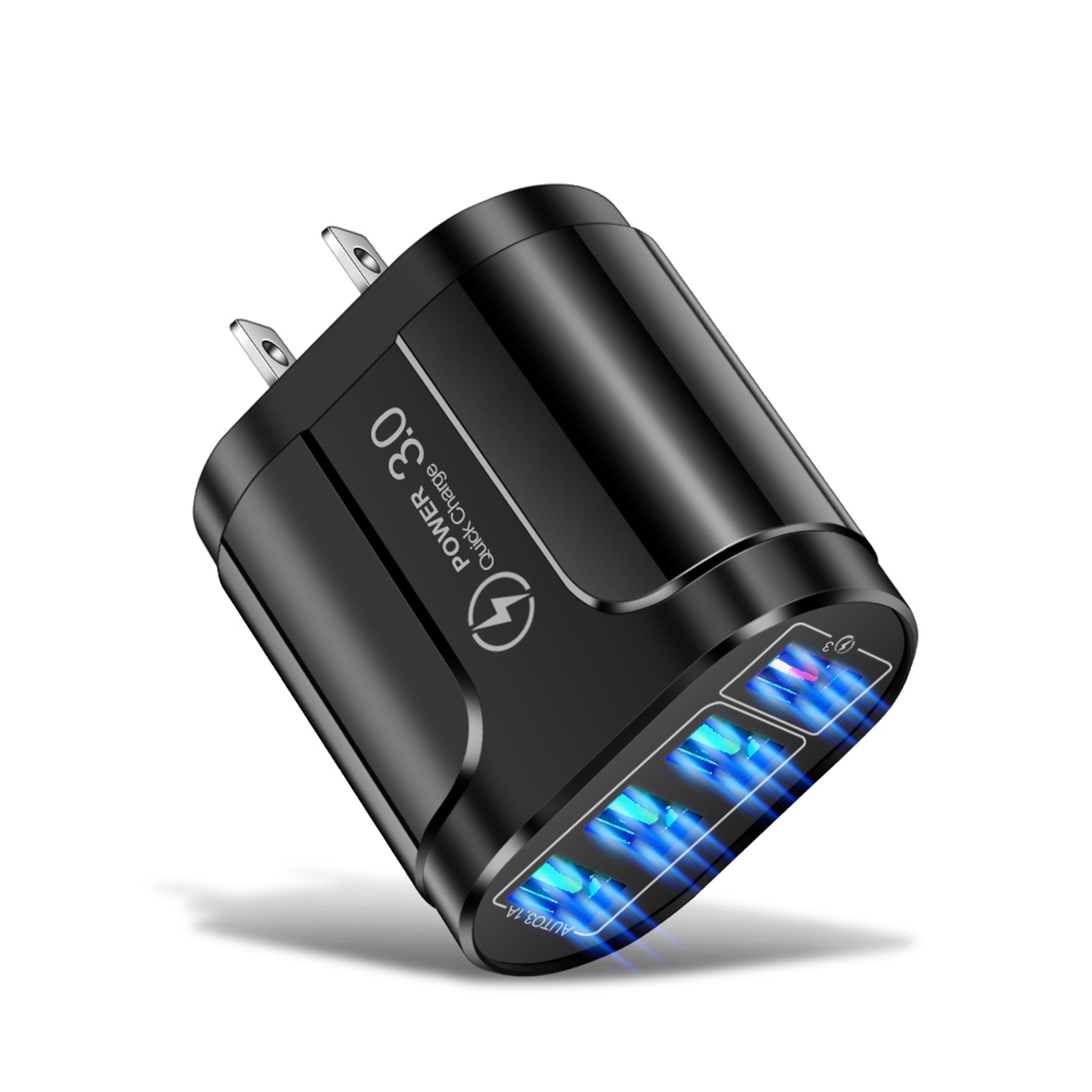 4-port usb fast wall charger 45w with qualcomm quick charge for smartphones