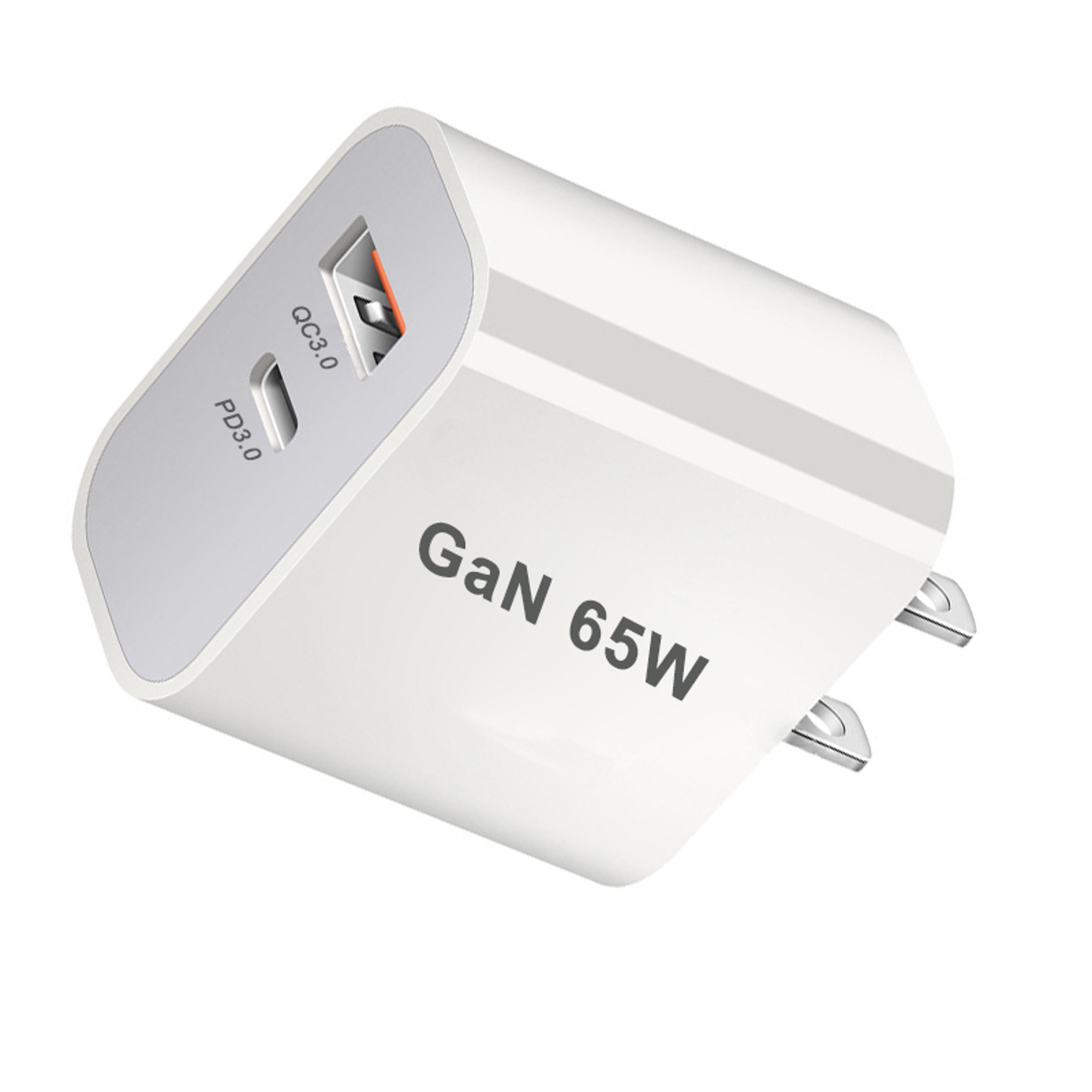65w usb-c gan fast wall charger – dual-port pd 3.0 power adapter