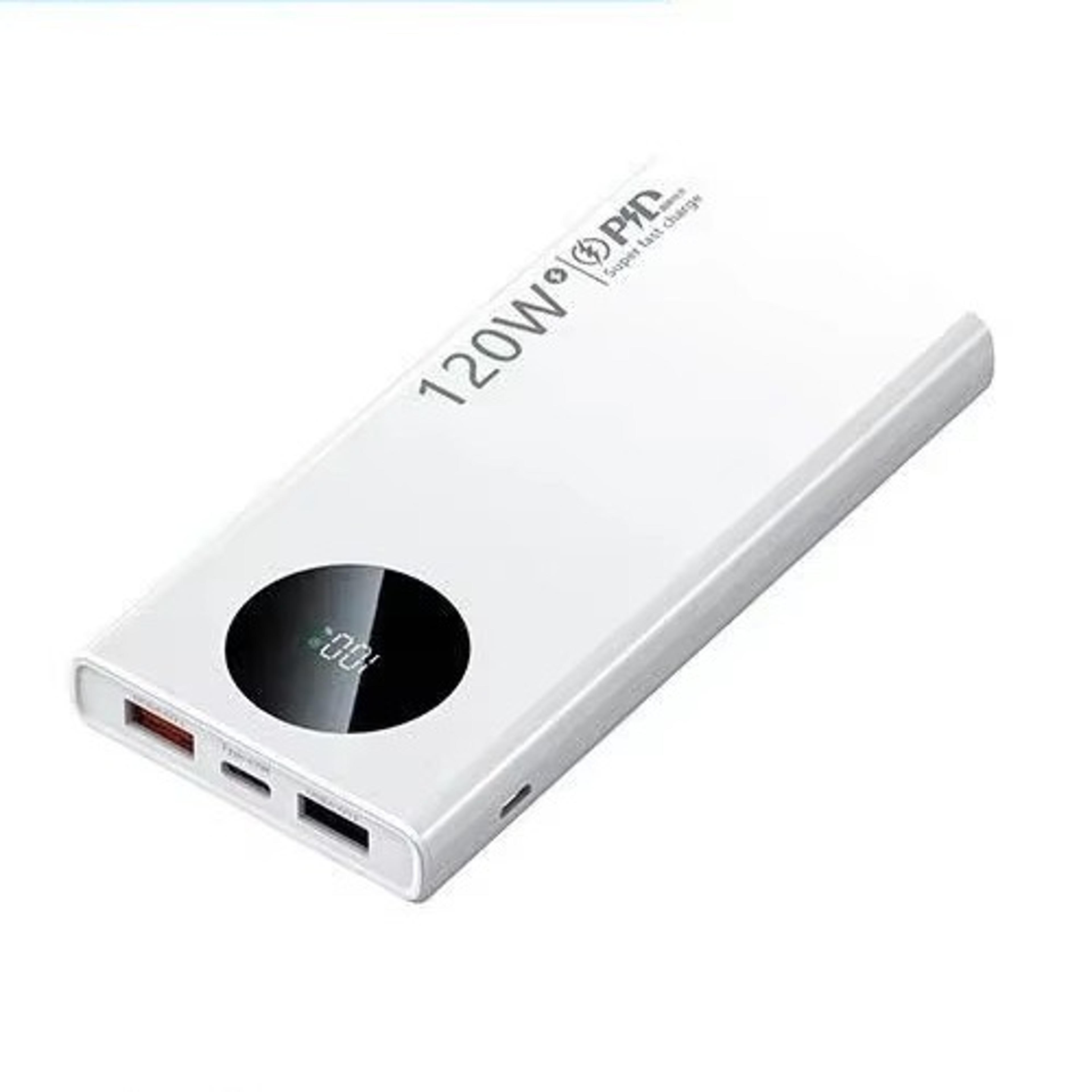 120w fast charging power bank with digital display and dual usb ports