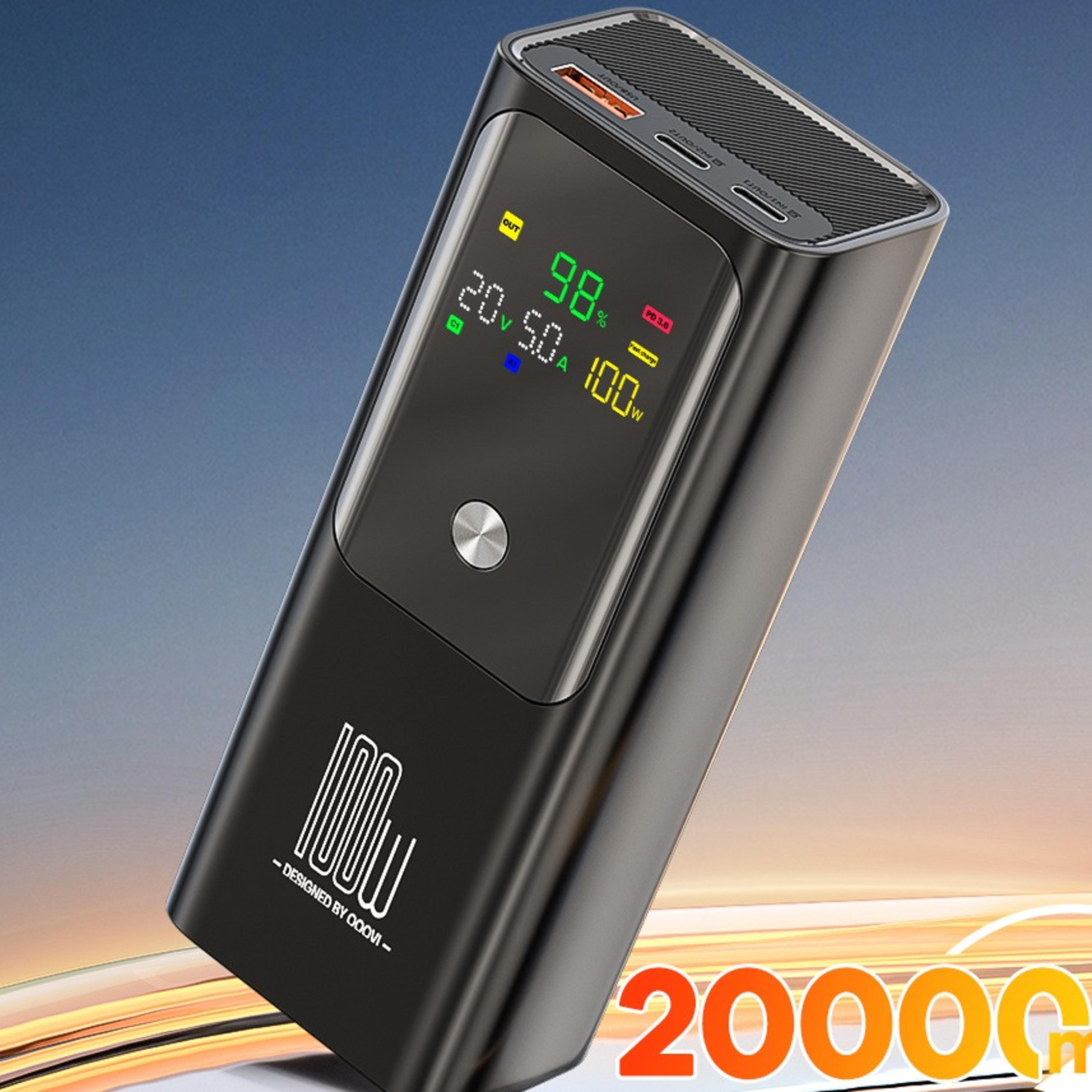 20000mah 100w fast charging power bank with digital display and usb-c ports