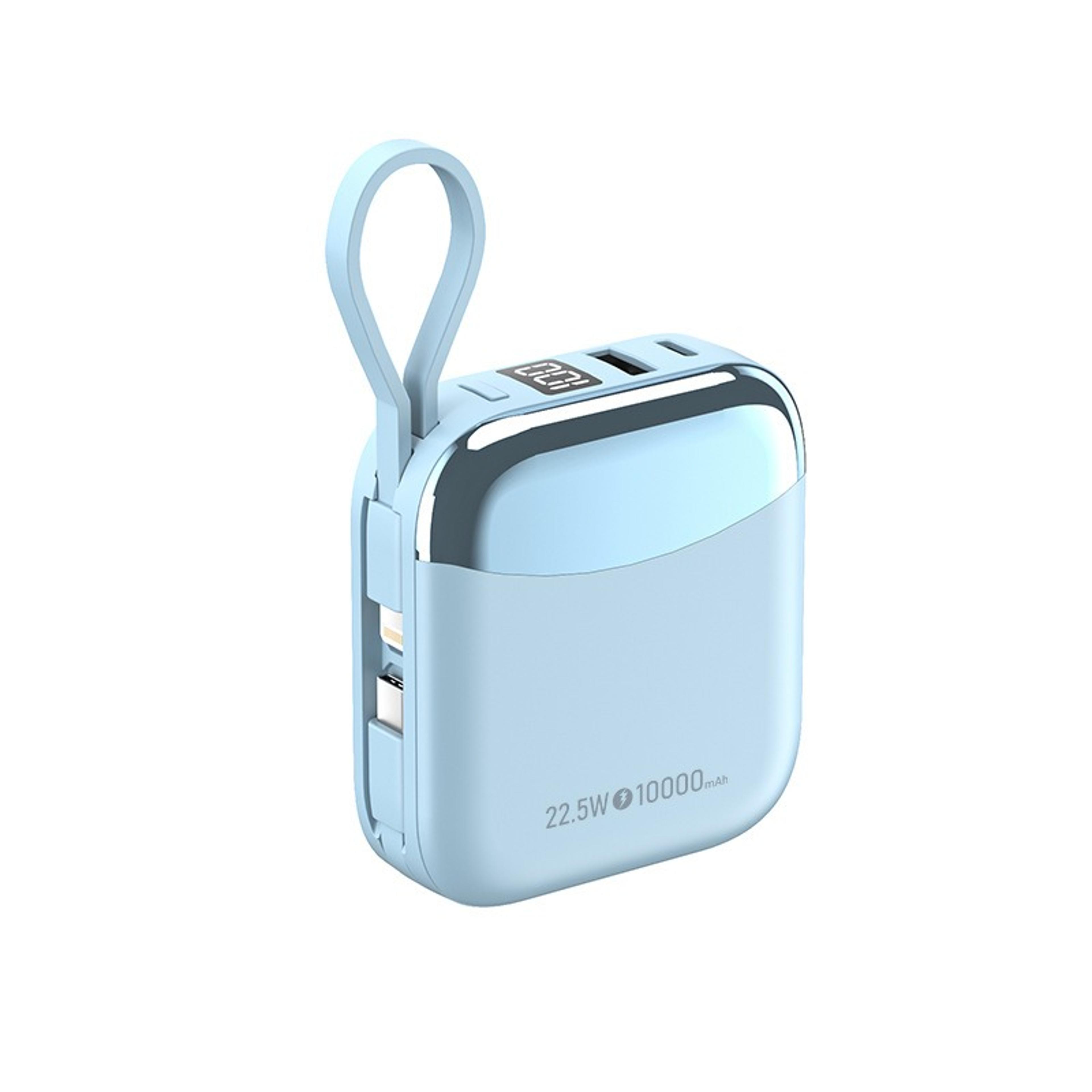 10000mah mini power bank with 65w fast charging and built-in cables
