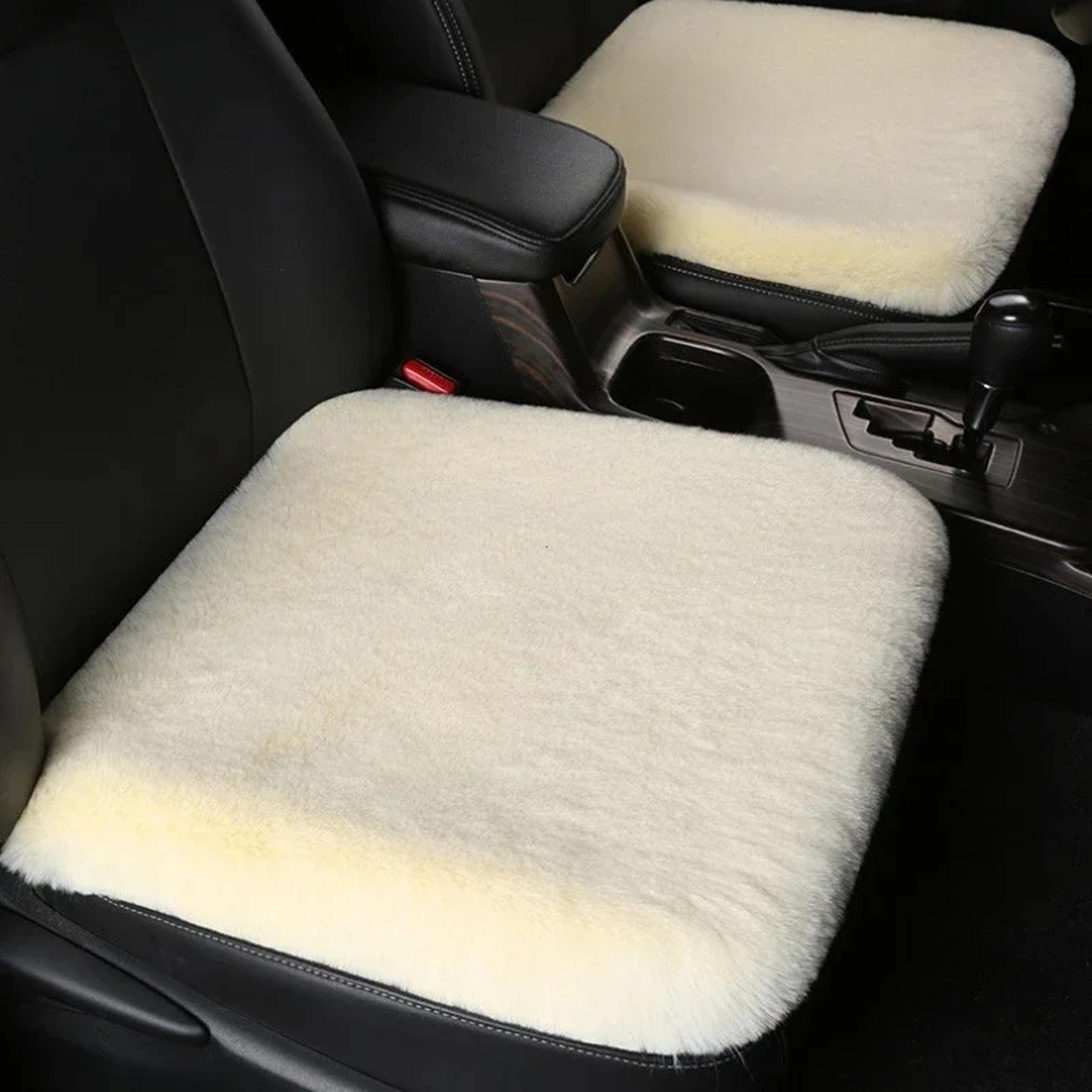 plush car seat cushion – thickened faux fur winter seat pad with foam filling