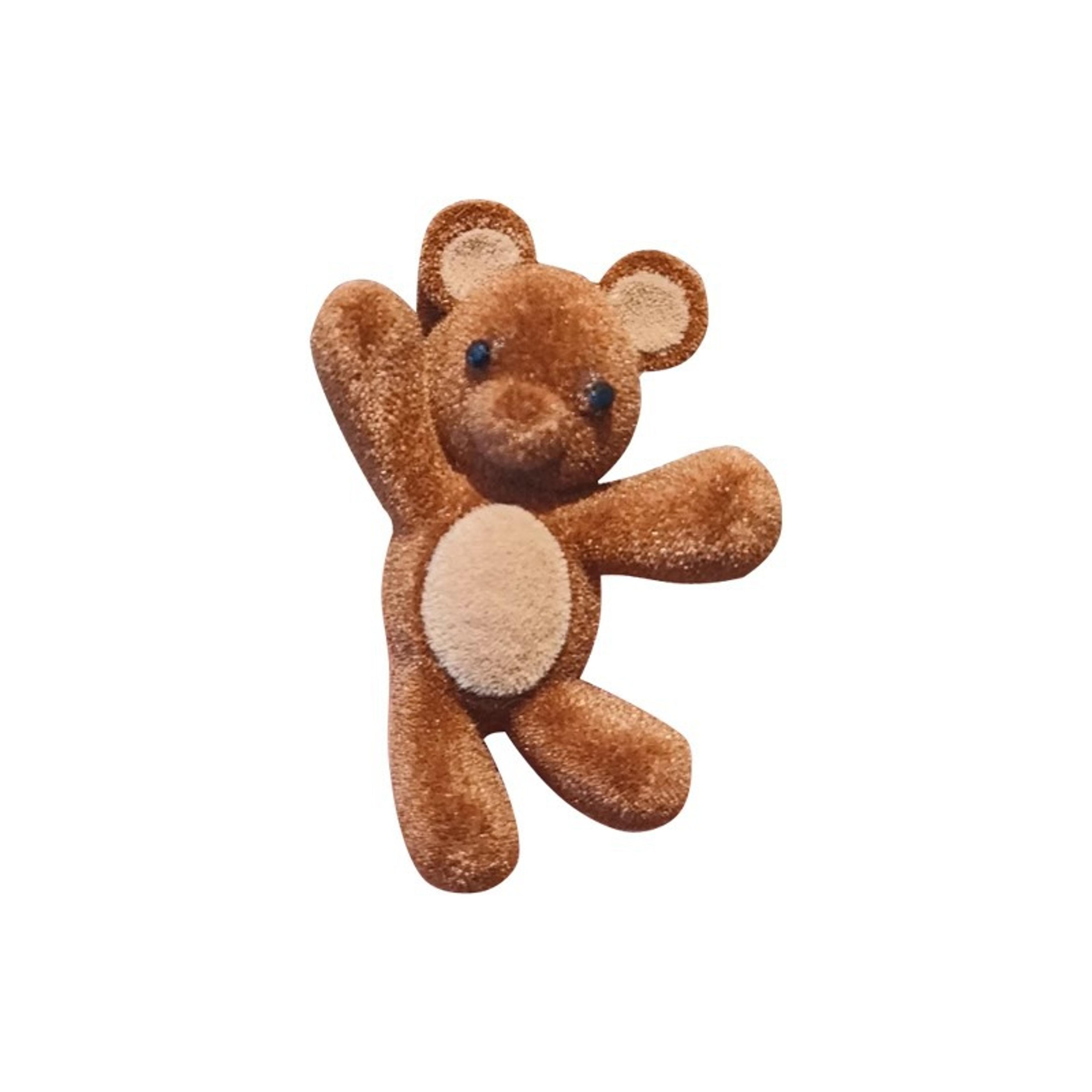 cute cartoon bear hair clip – flocked metal side barrette for women and girls