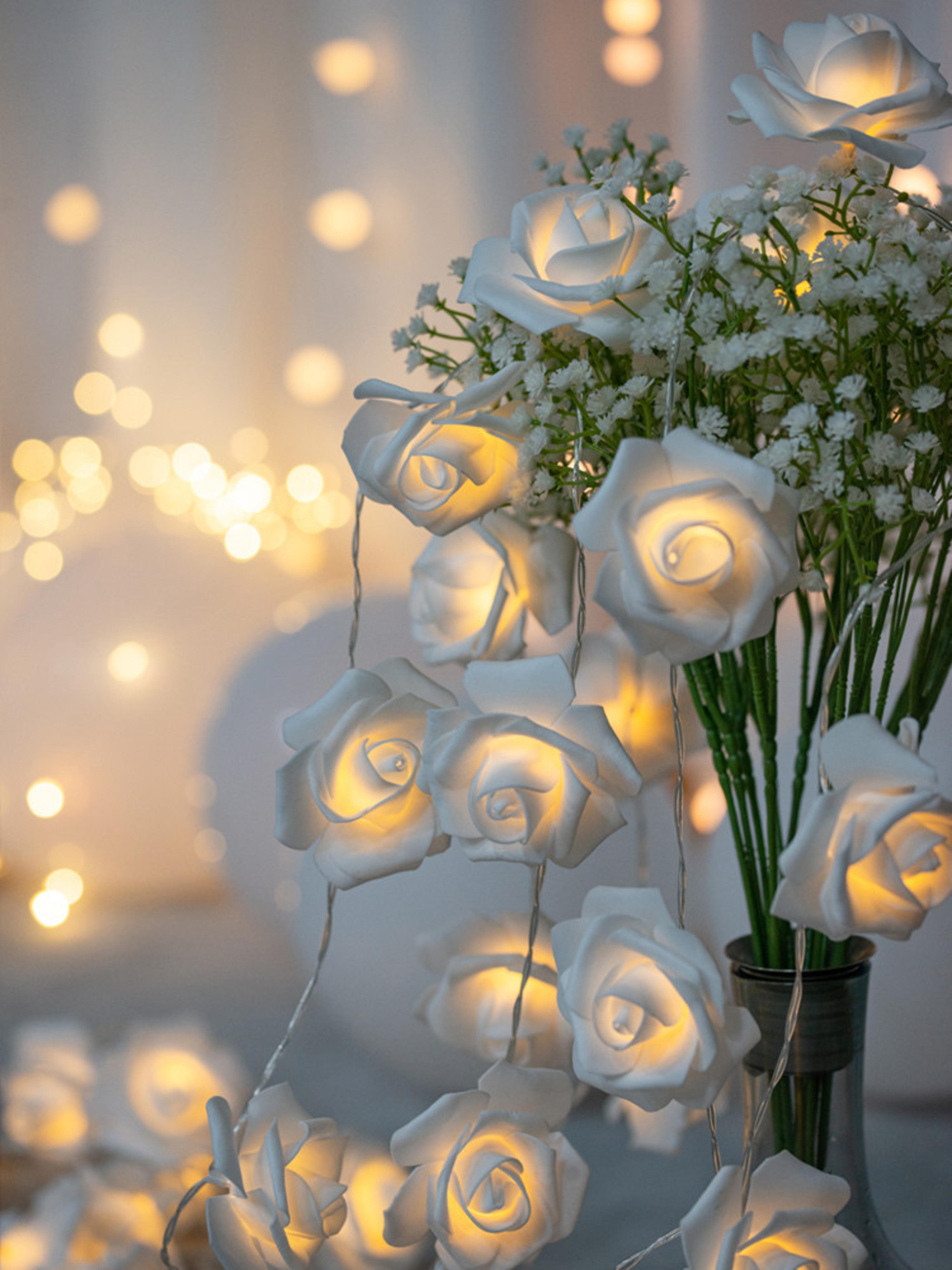 rose led string lights – 10 flower lights for wedding and valentine's day decor