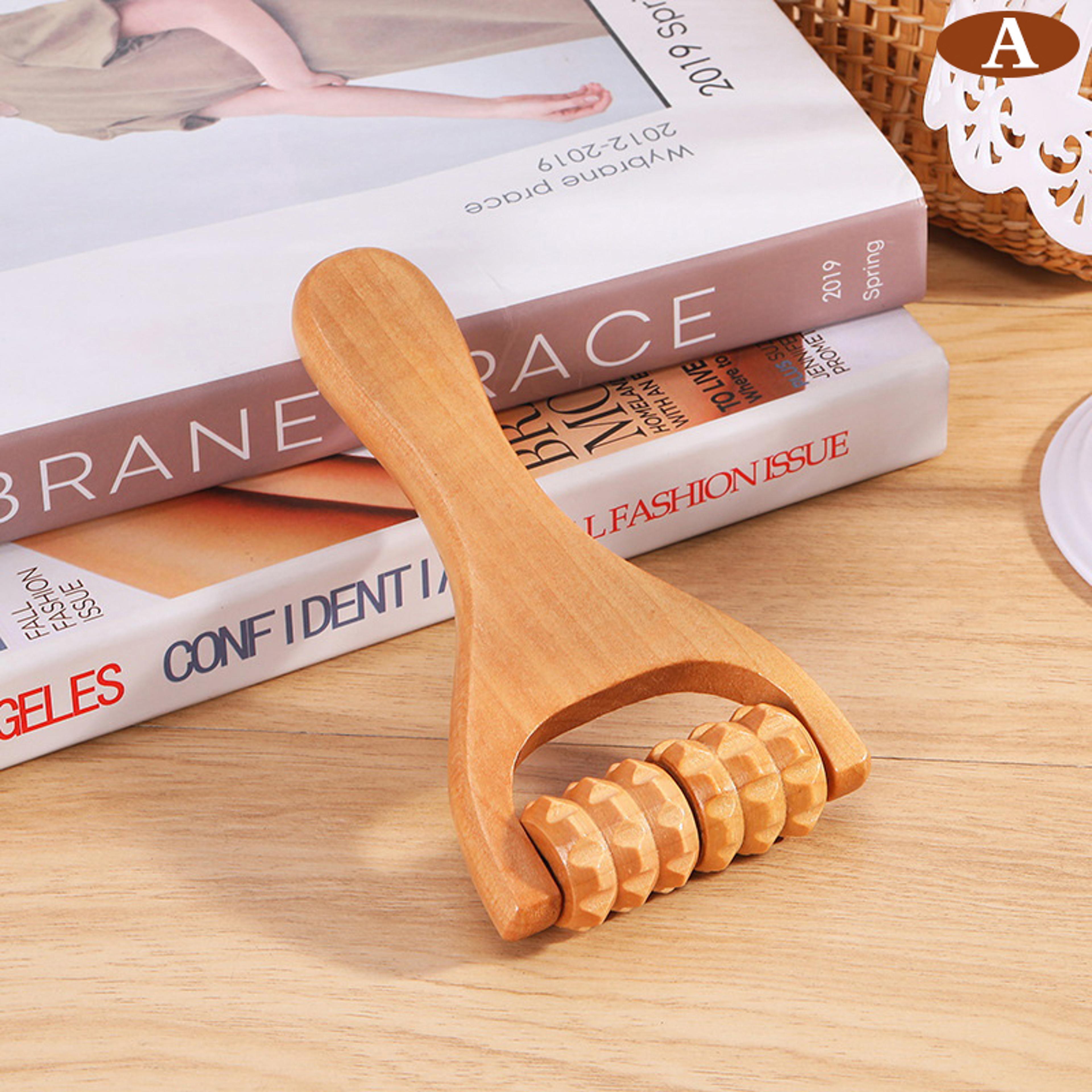 wooden roller massager – manual massage tool for neck shoulders legs and feet