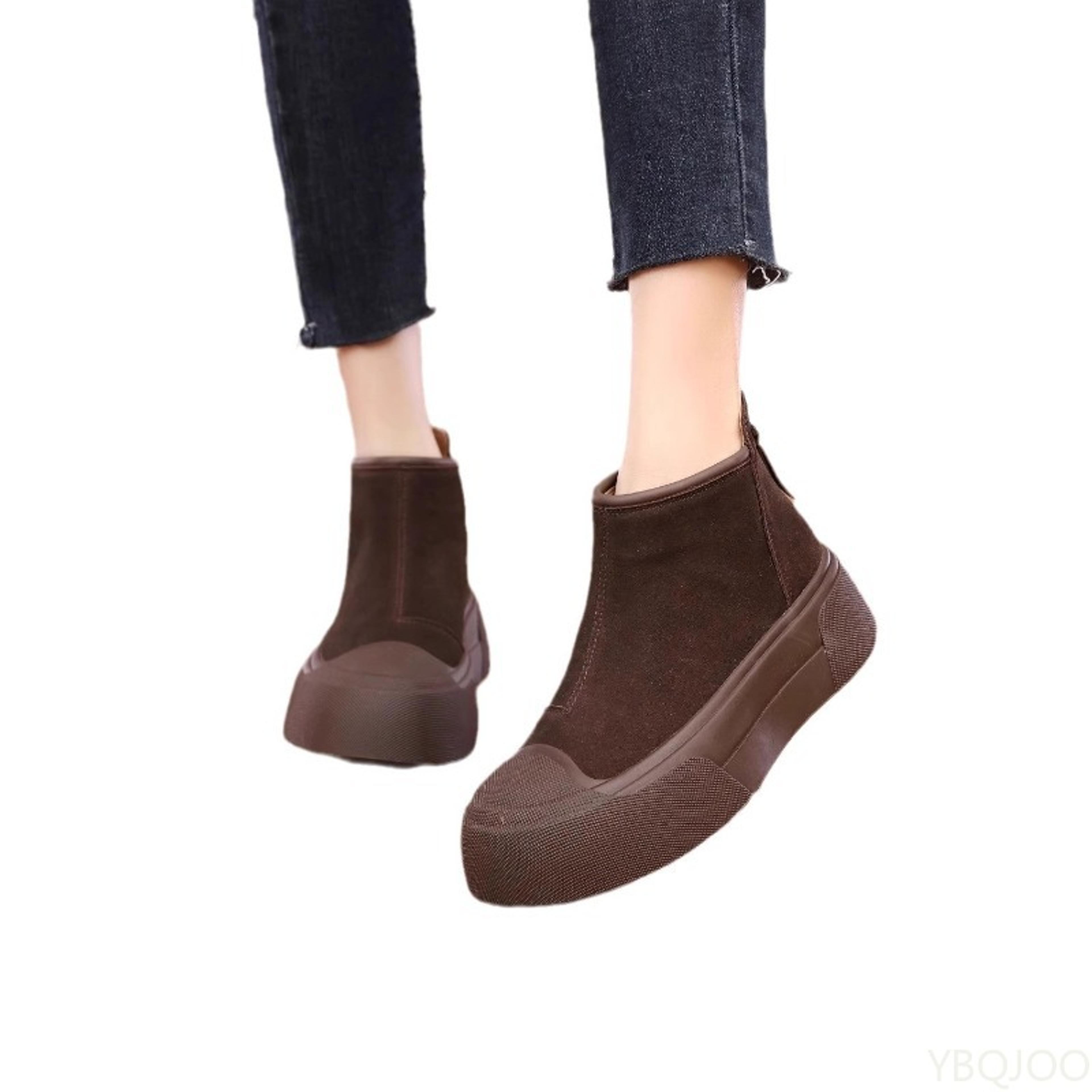 women's mid-calf snow boots – warm cotton-lined slip-on winter boots