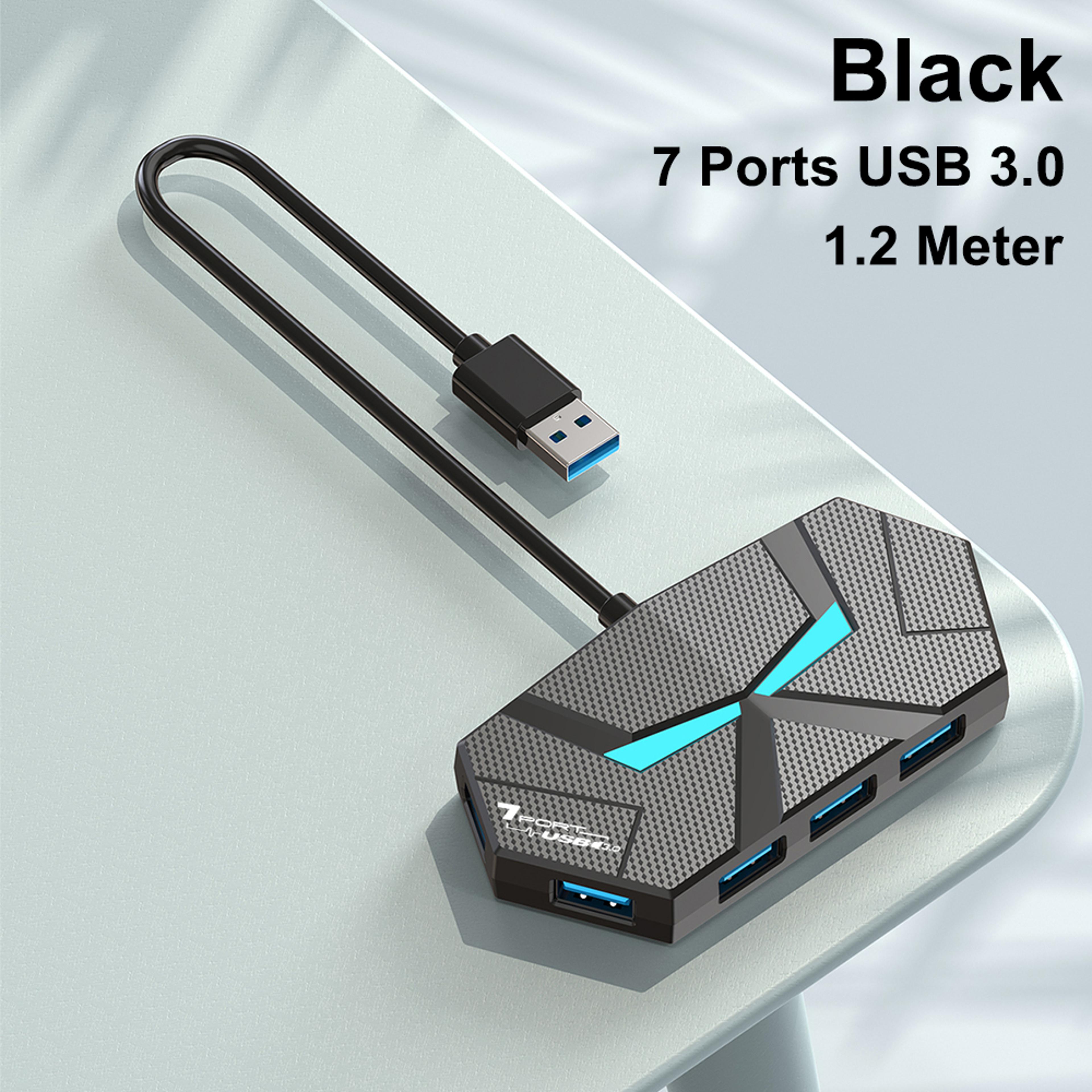 7-port usb 3.0 hub with 5gbps high-speed data transfer and usb-c power supply