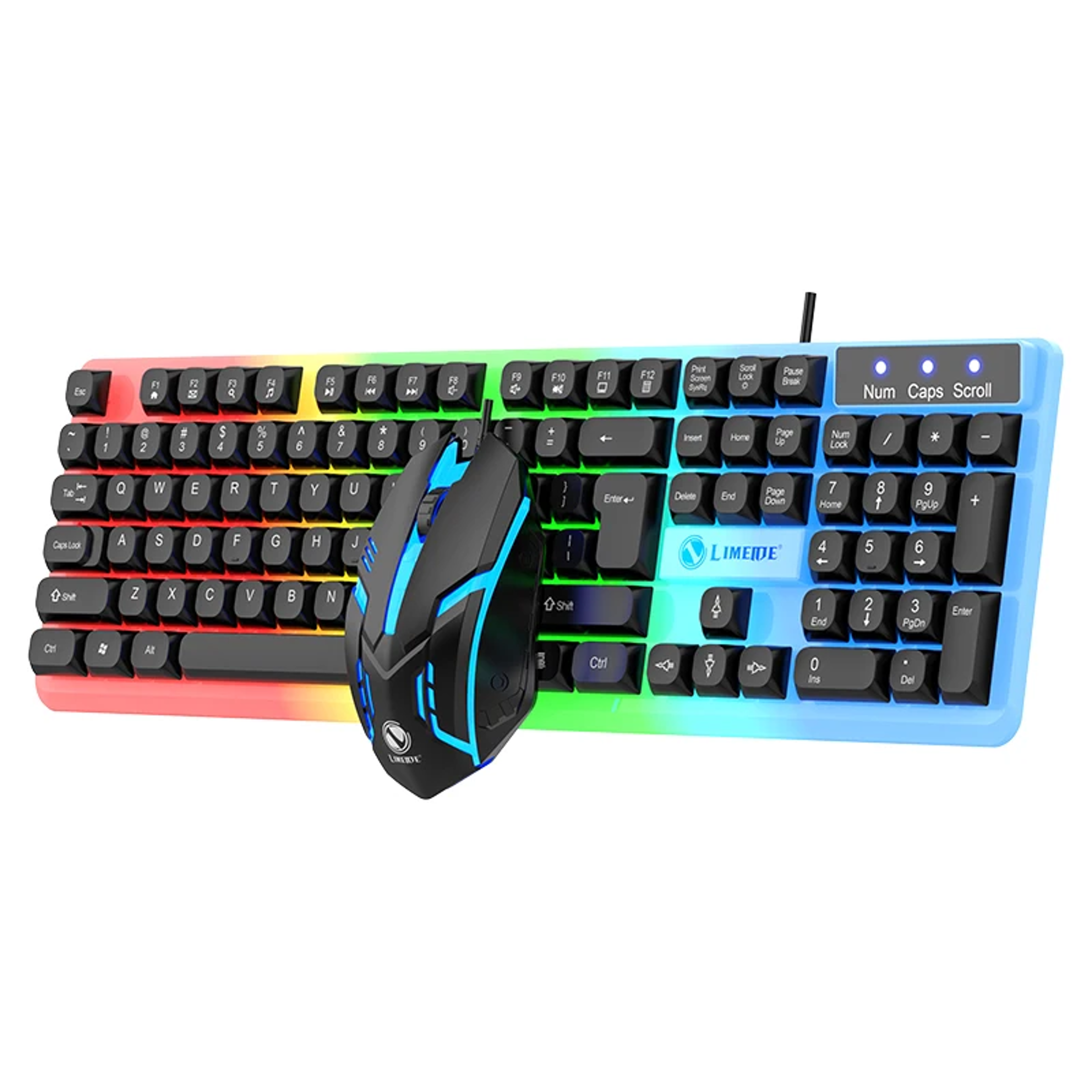 gtx350 gaming keyboard and mouse combo – wired usb led backlit 104-key set