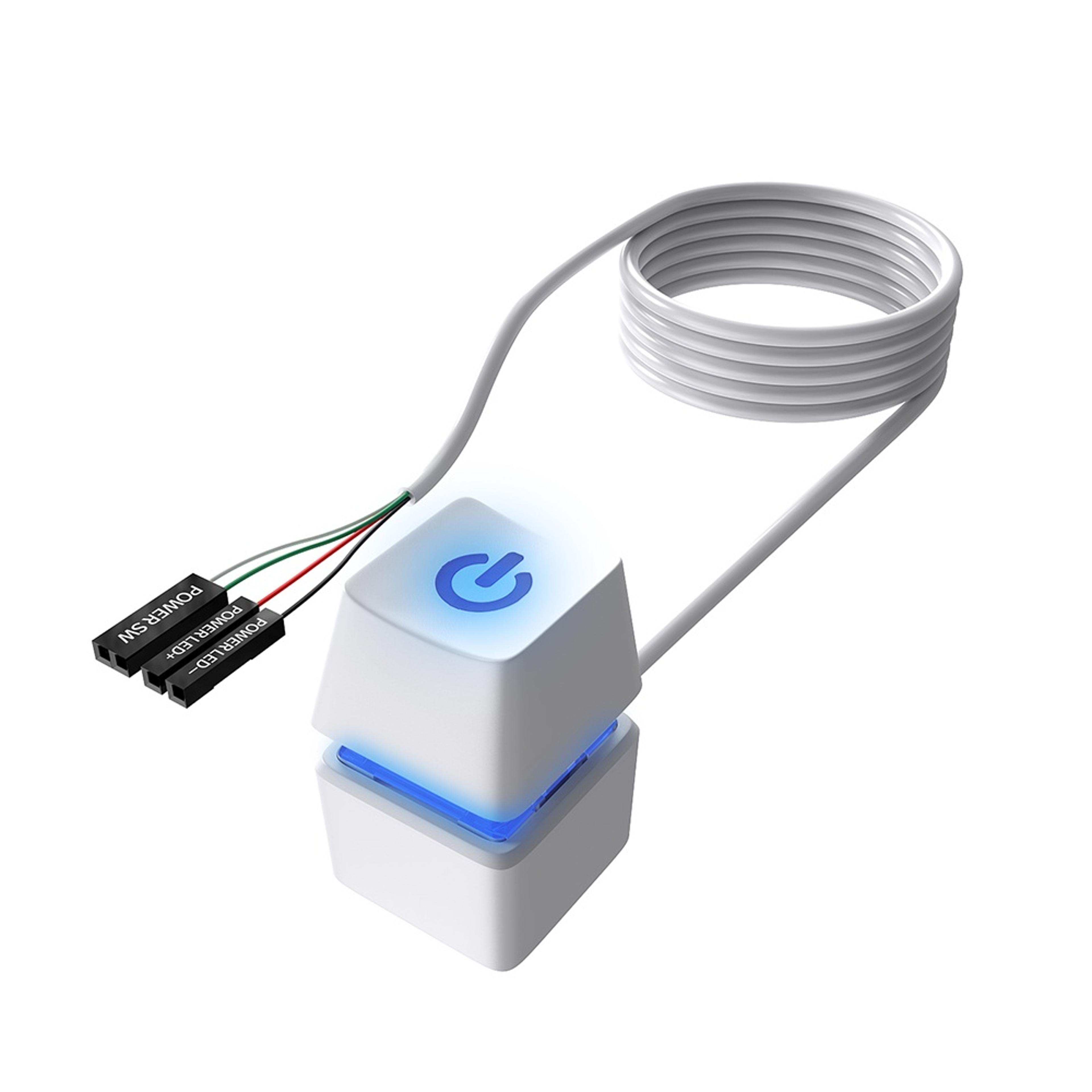 external pc power button switch with led light and 5.9 ft cable for desktop computers