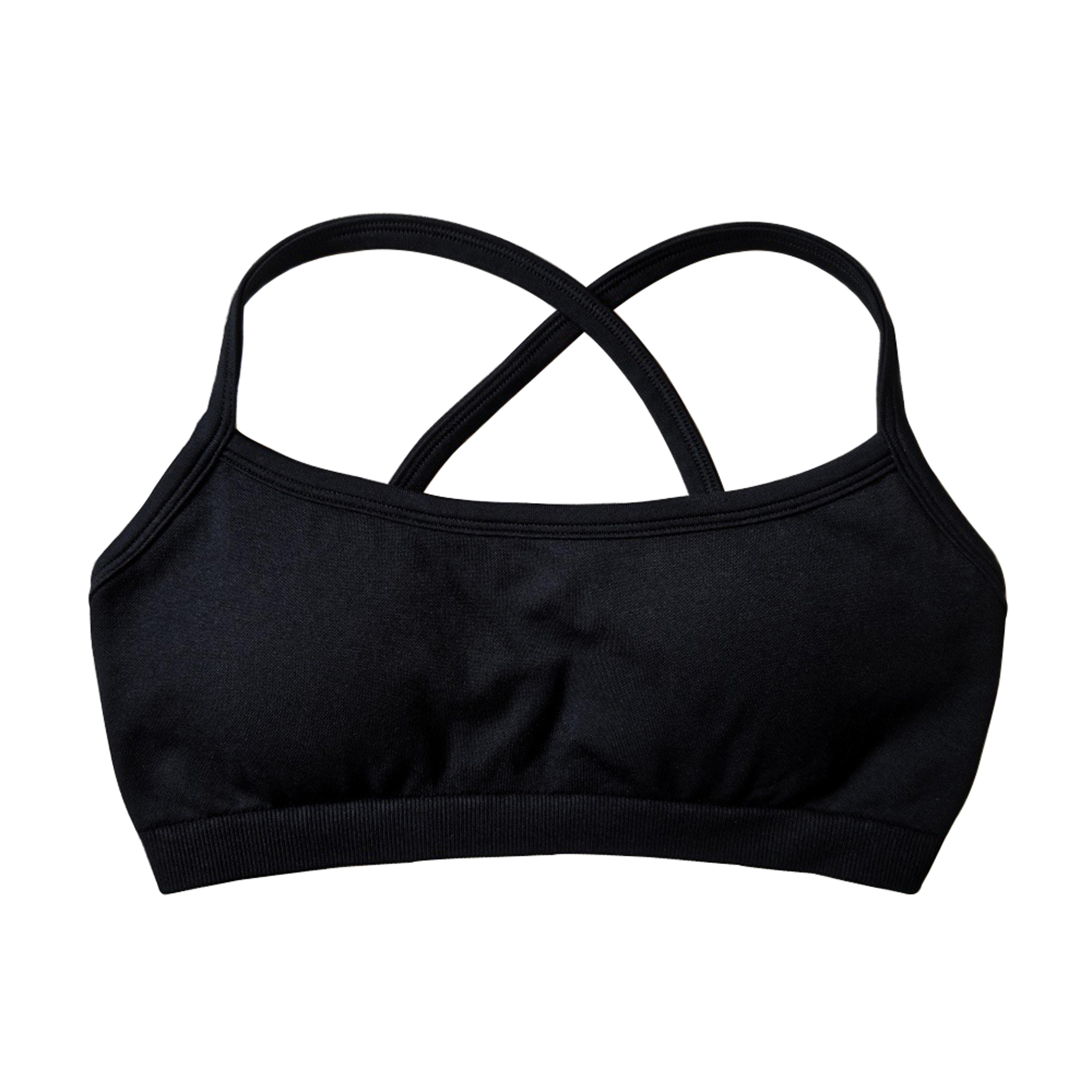 women's seamless sports bra with cross back – breathable quick-dry yoga workout top