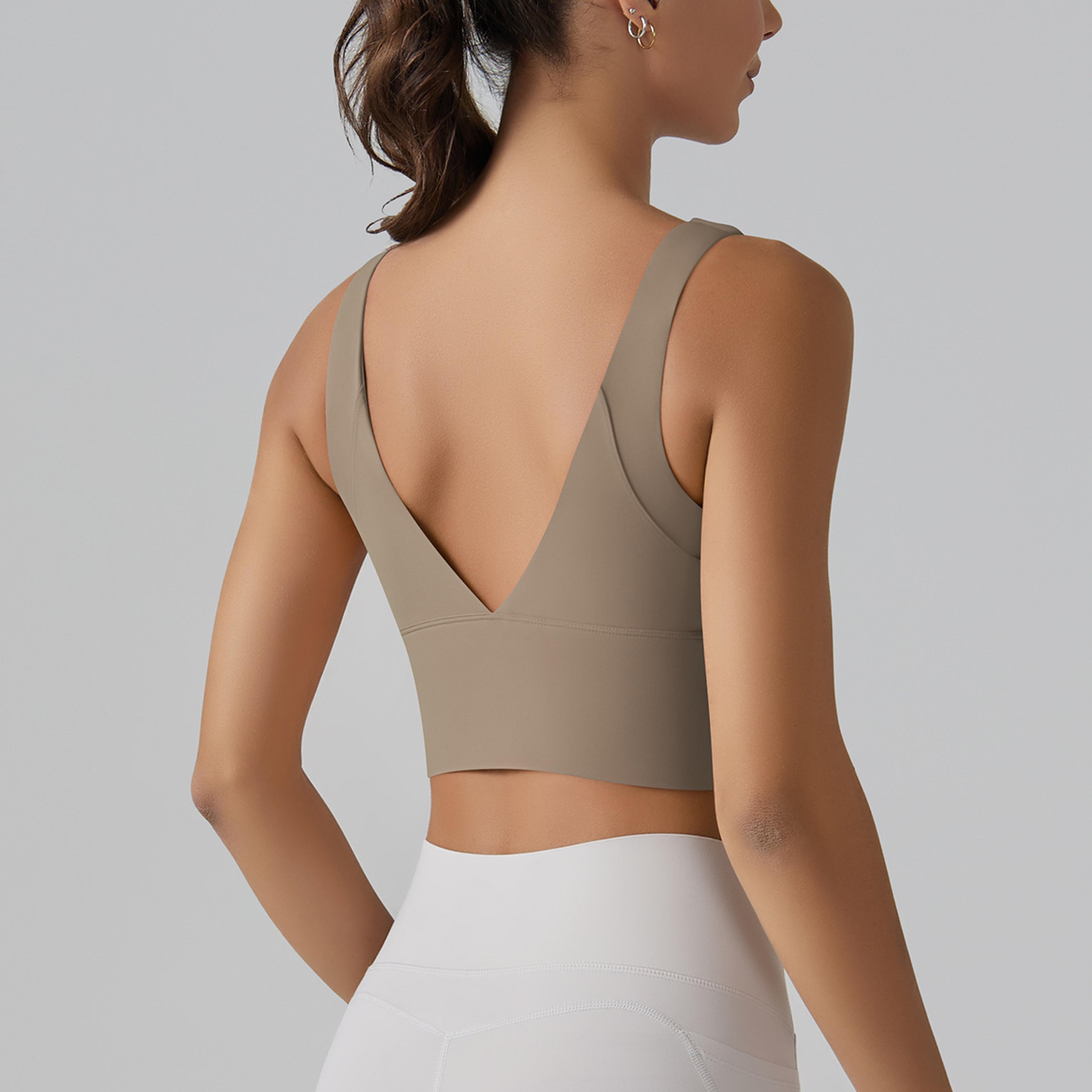 women's padded sports bra tank top – breathable quick dry push up yoga crop top