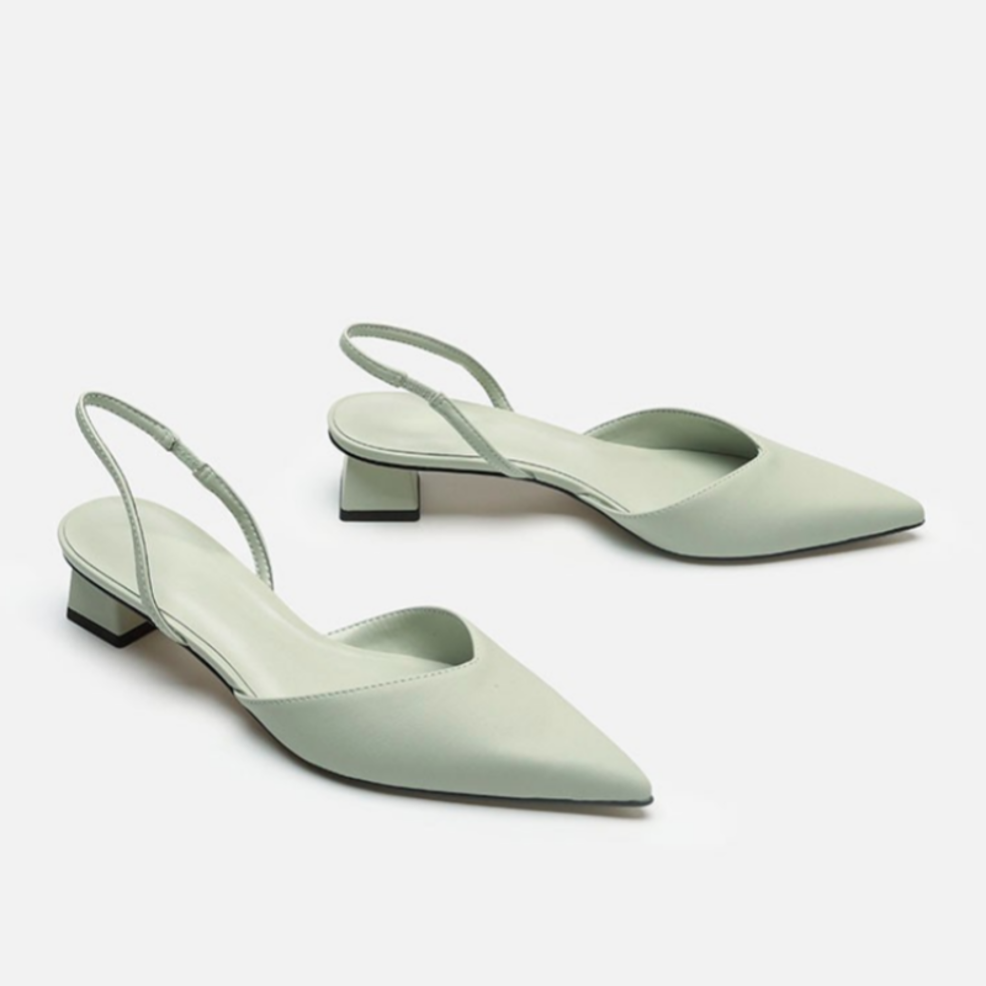 women's slingback high heel sandals with square heels and microfiber upper