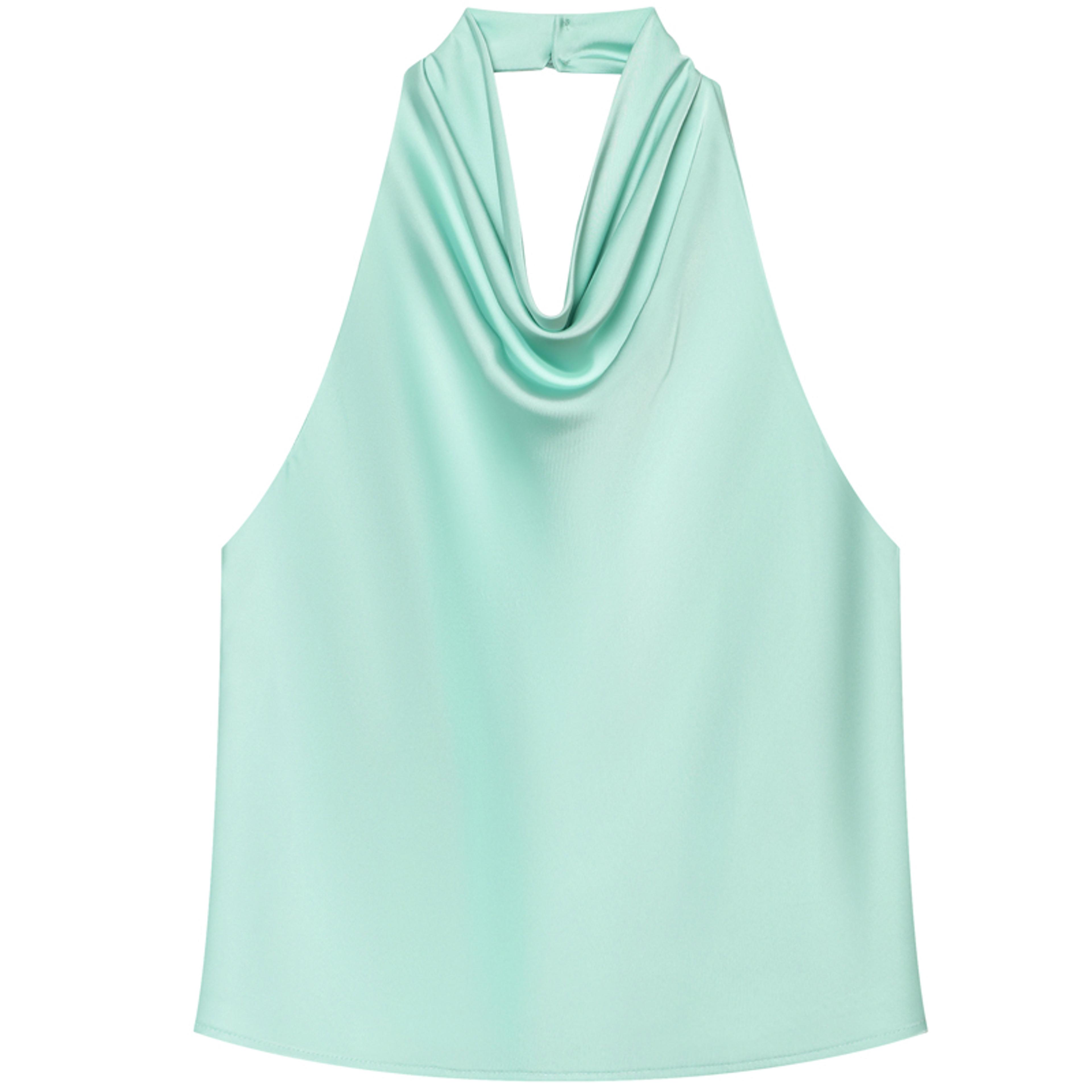 women's satin halter backless top – elegant sleeveless party tank top