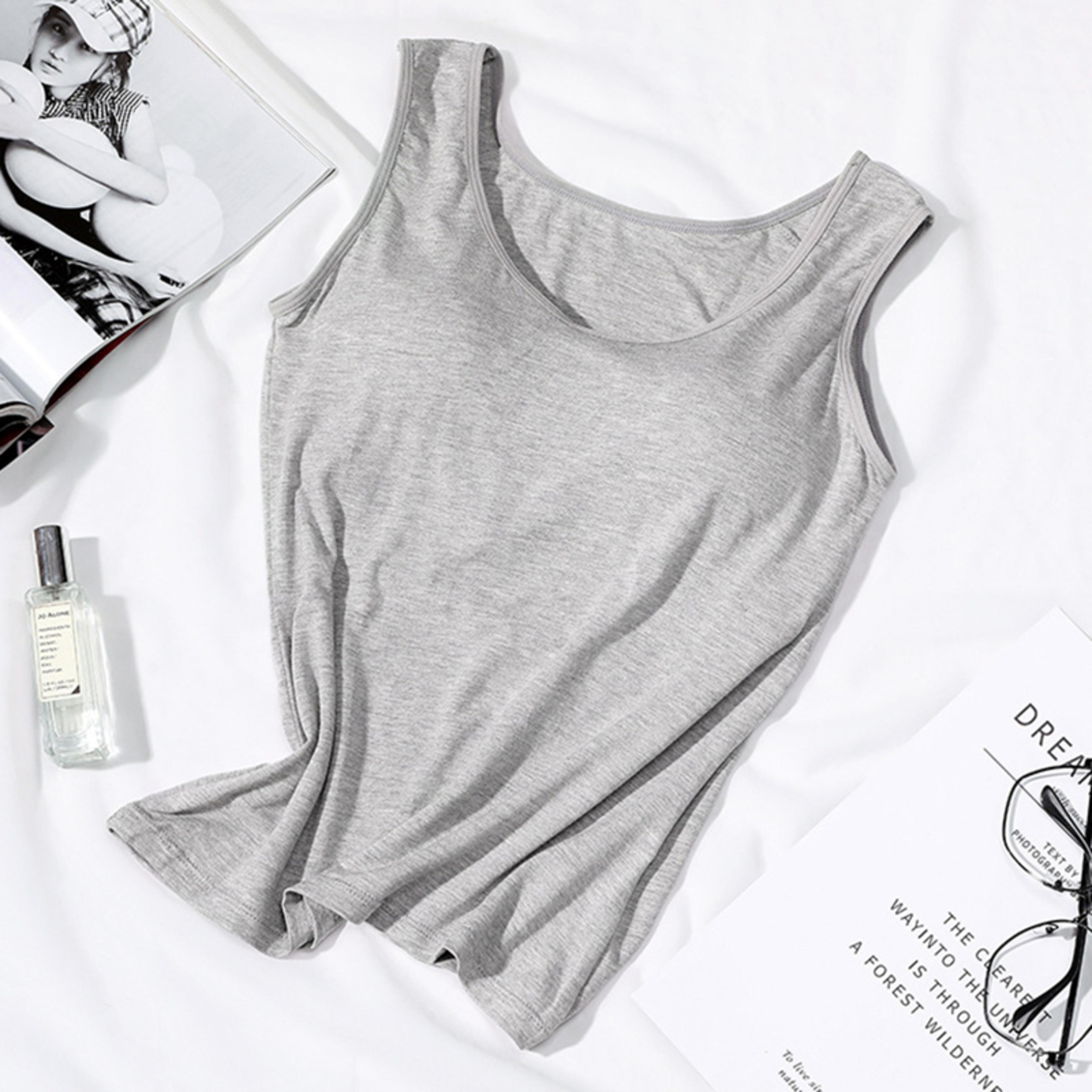 women's tank top with built-in bra – padded high stretch slim fit camisole