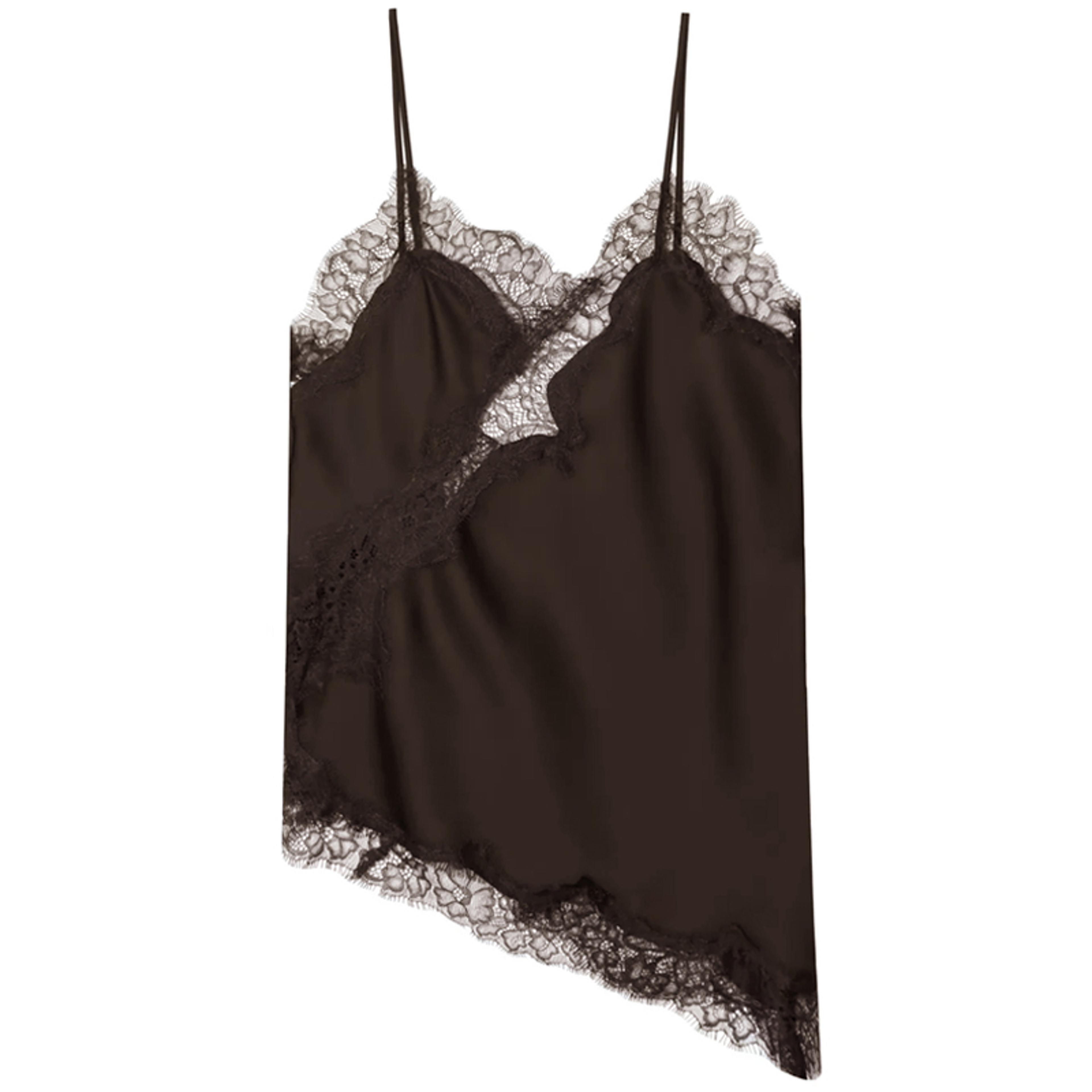 women's y2k asymmetrical lace camisole top – satin off shoulder backless cami