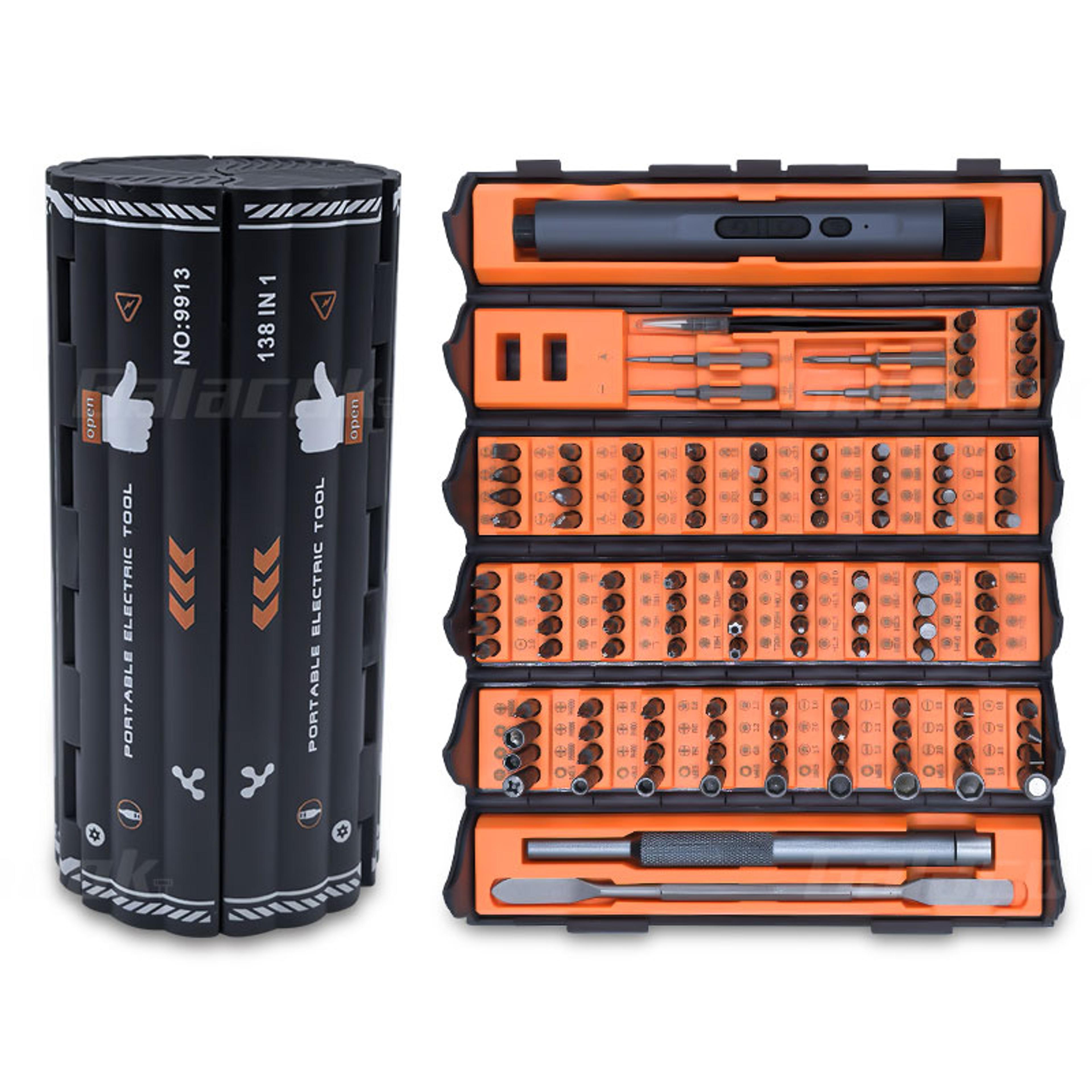 138-in-1 mini electric precision screwdriver set with magnetic bits for electronics repair
