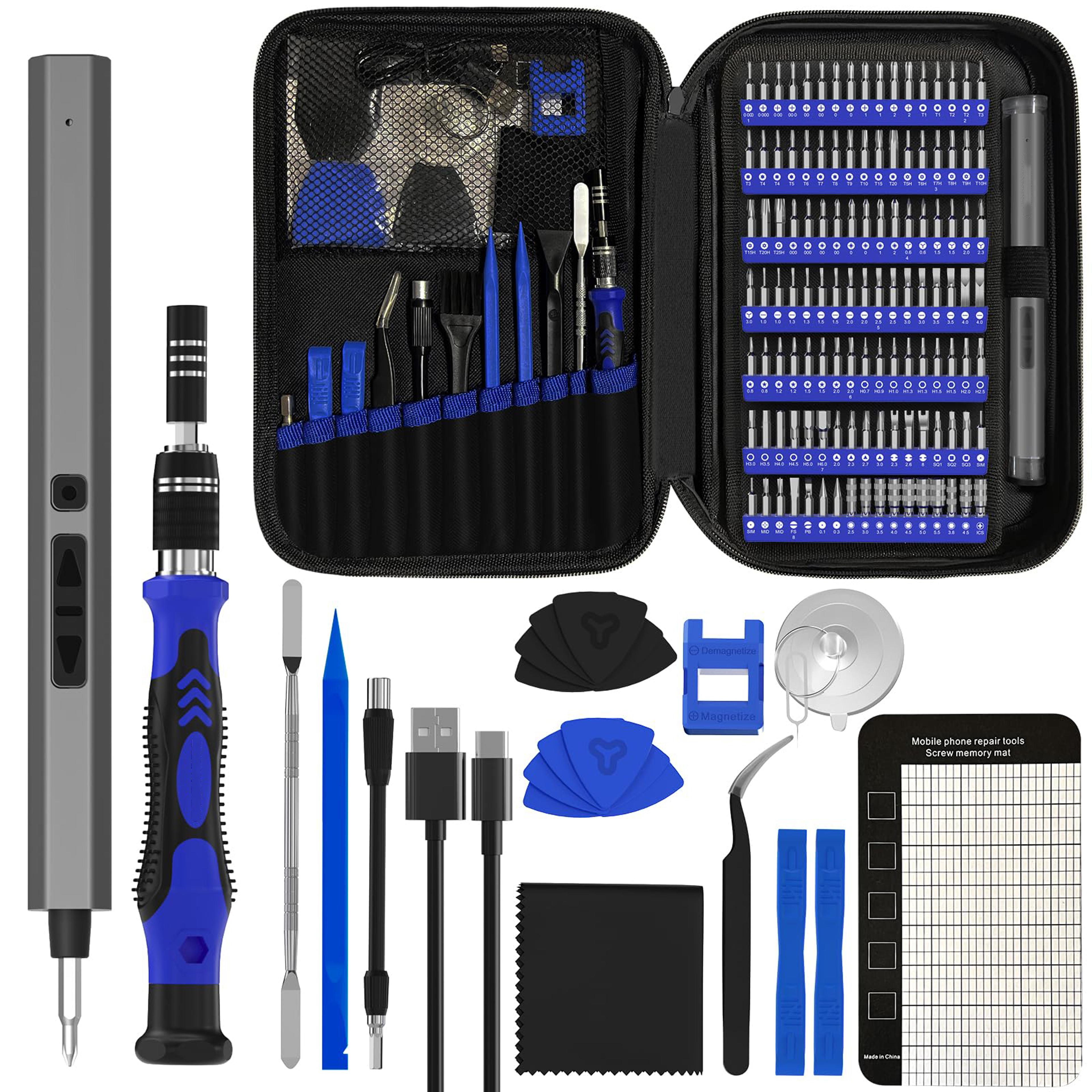 154-in-1 precision electric screwdriver set with 120 magnetic bits and usb-c charging
