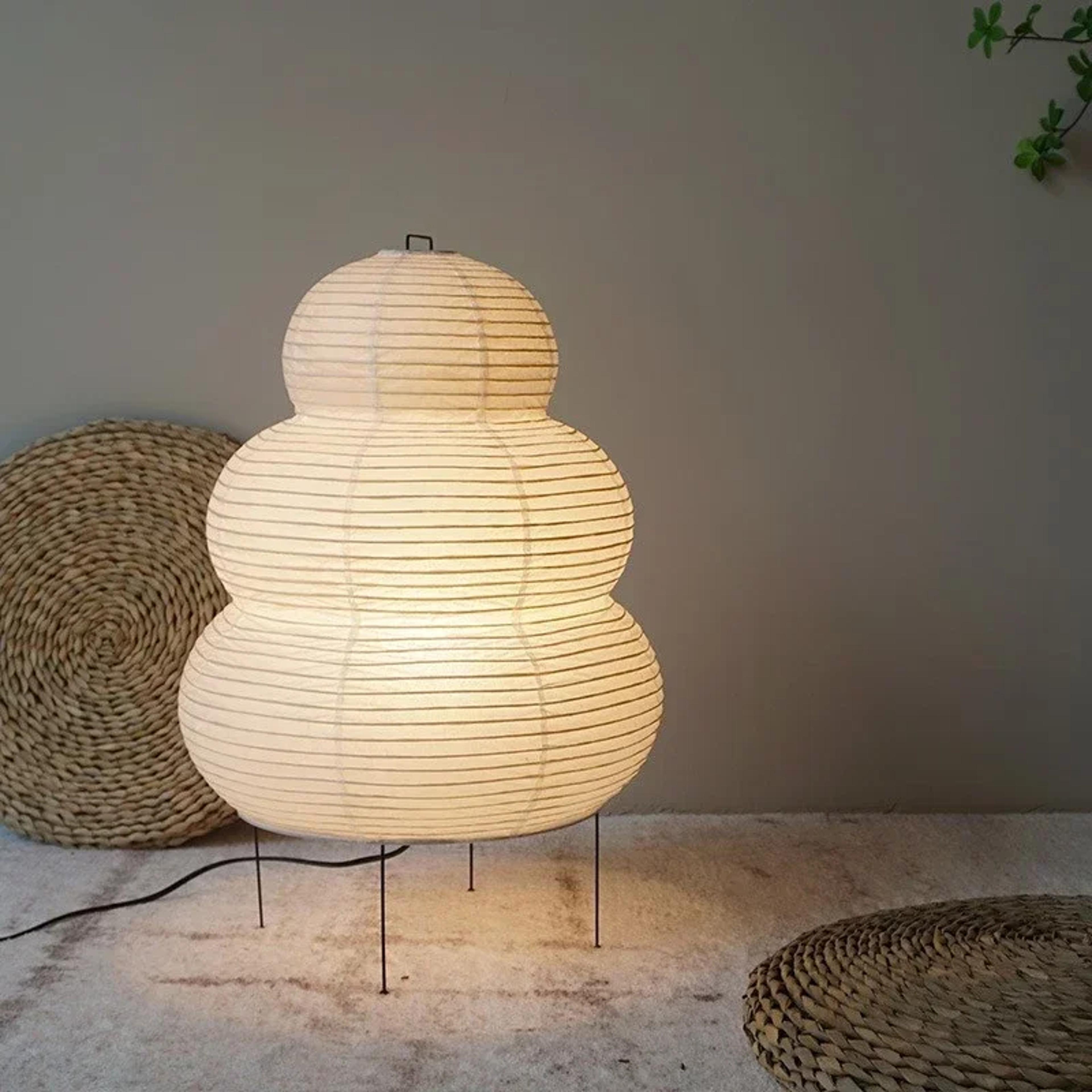 japanese style rice paper floor lamp with led light for bedroom and living room