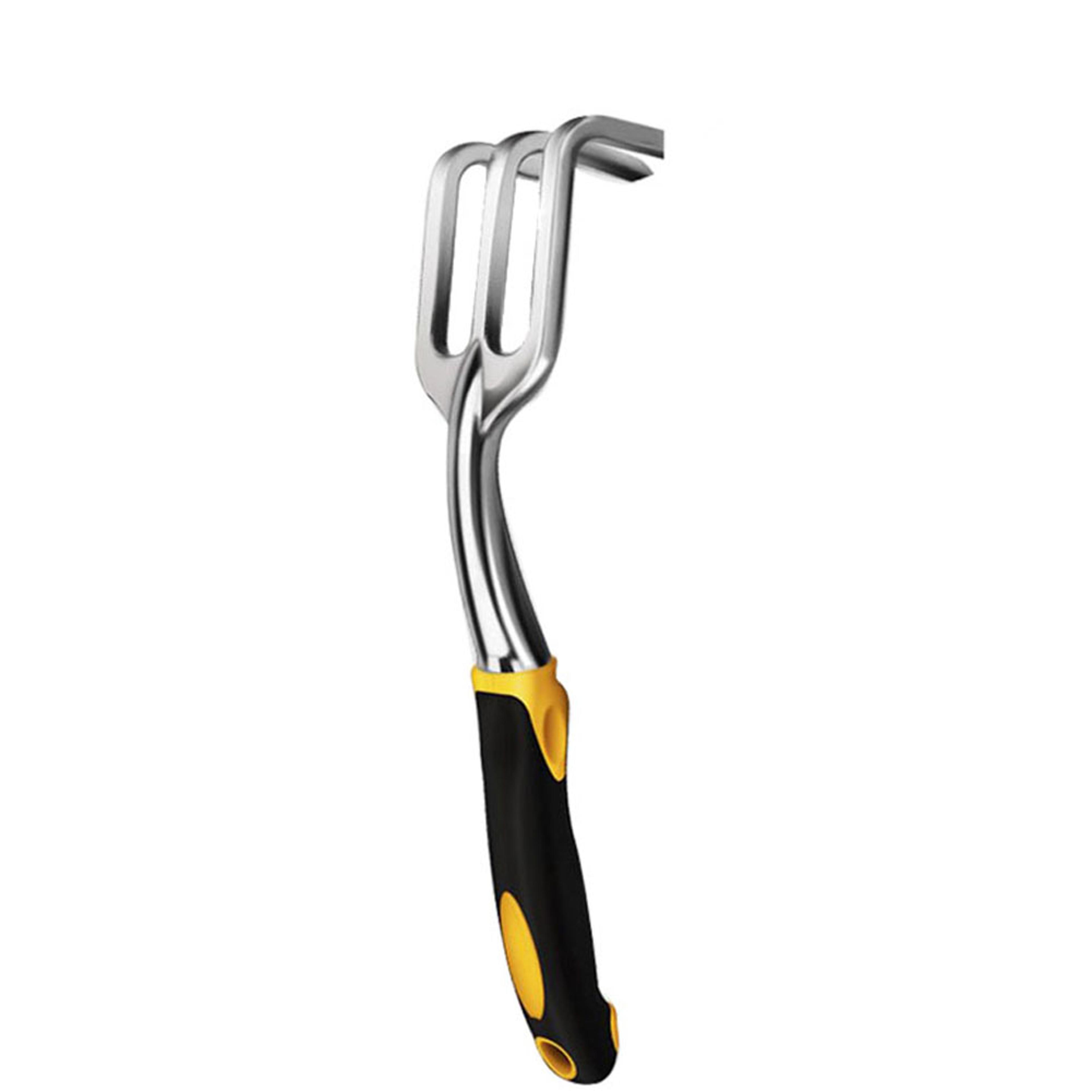 5 piece garden tool set with ergonomic handles – aluminum hand trowel rake and weeder